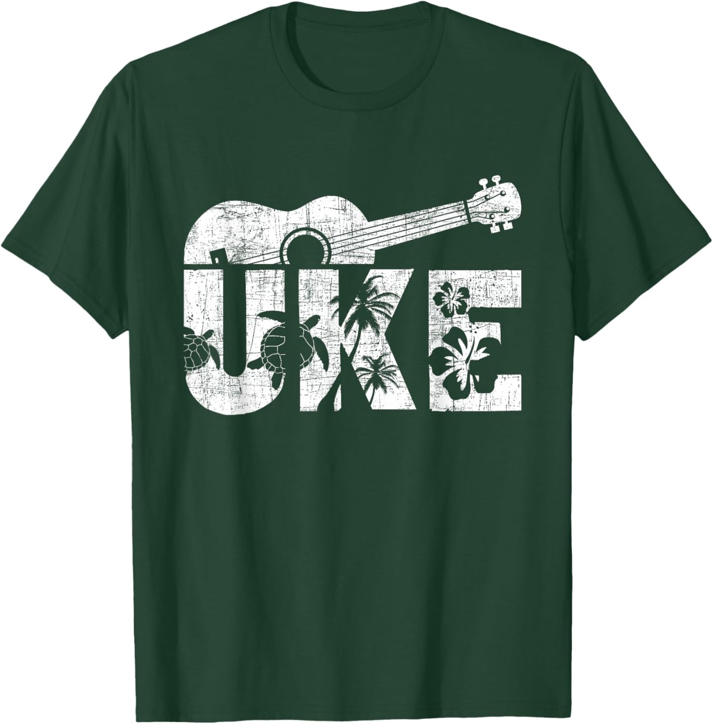 Uke - Ukulele Player Ukulelist Music Guitarist Small T-Shirt - T-Shirt | Forest