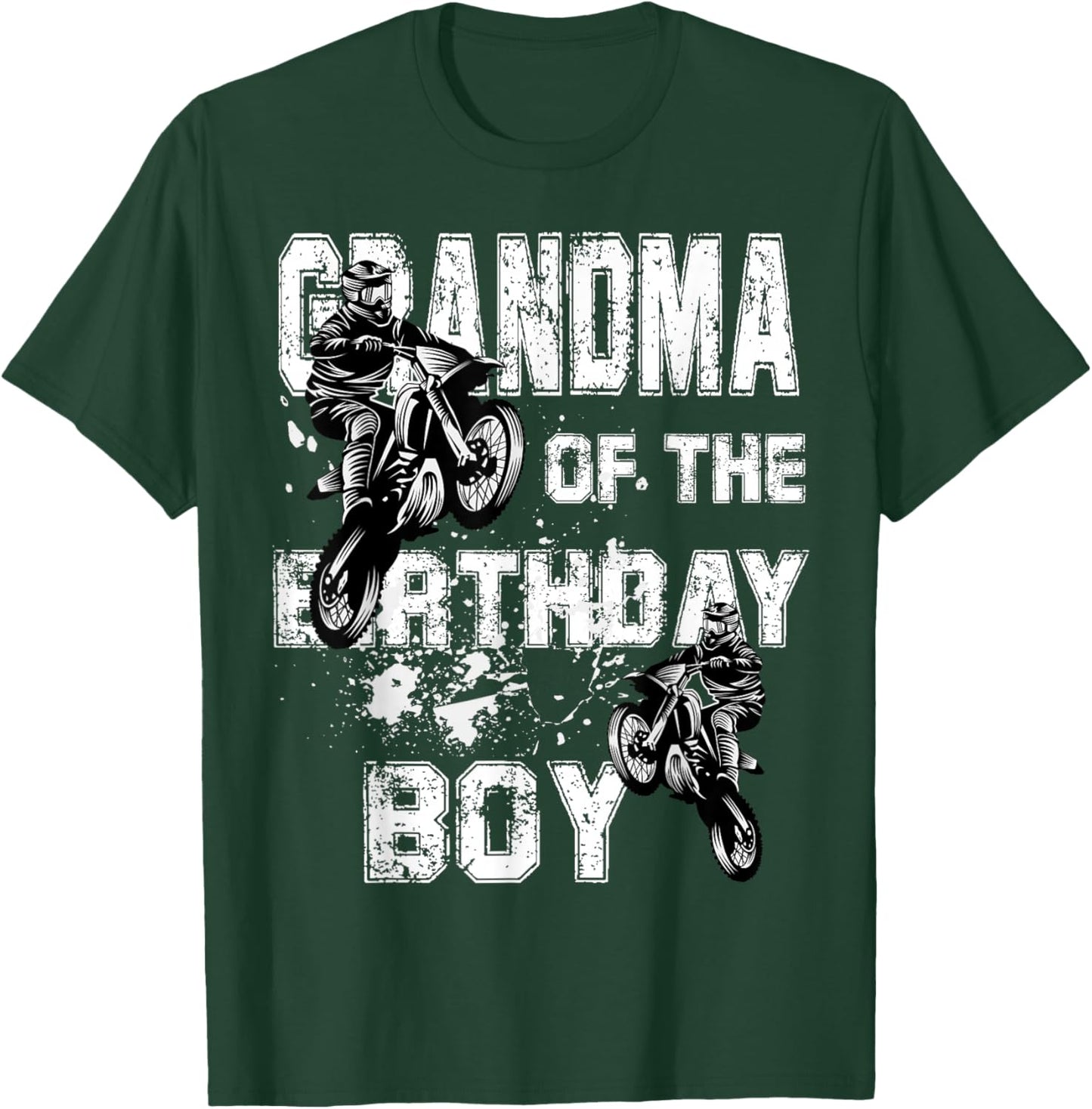 Grandma Of The Birthday Boy Motocross Ride Motorcycle T-Shirt - T-Shirt | Forest