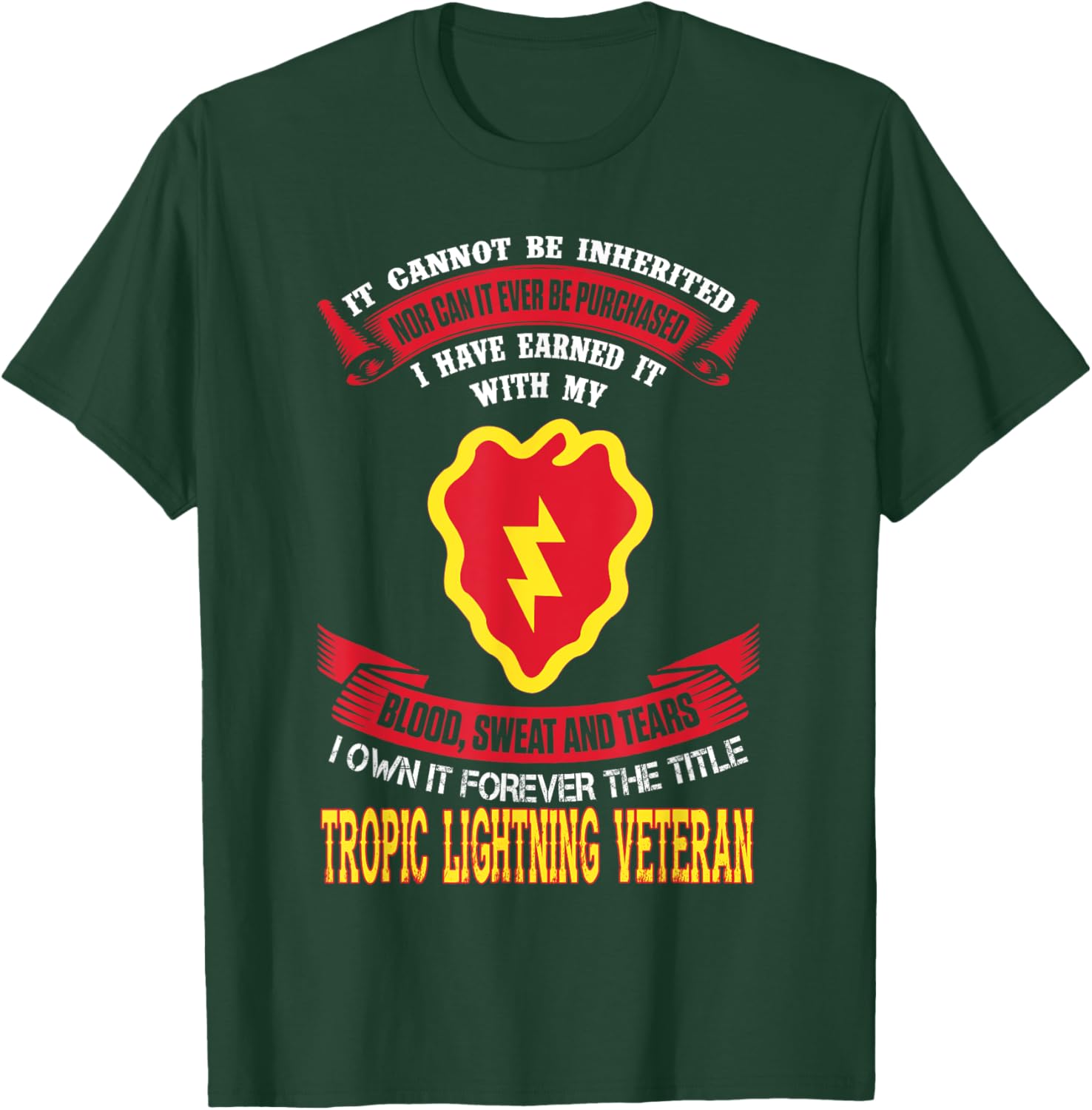 Blood, Sweat And Tears Tropic Lighting Veteran T-Shirt - T-Shirt | Forest