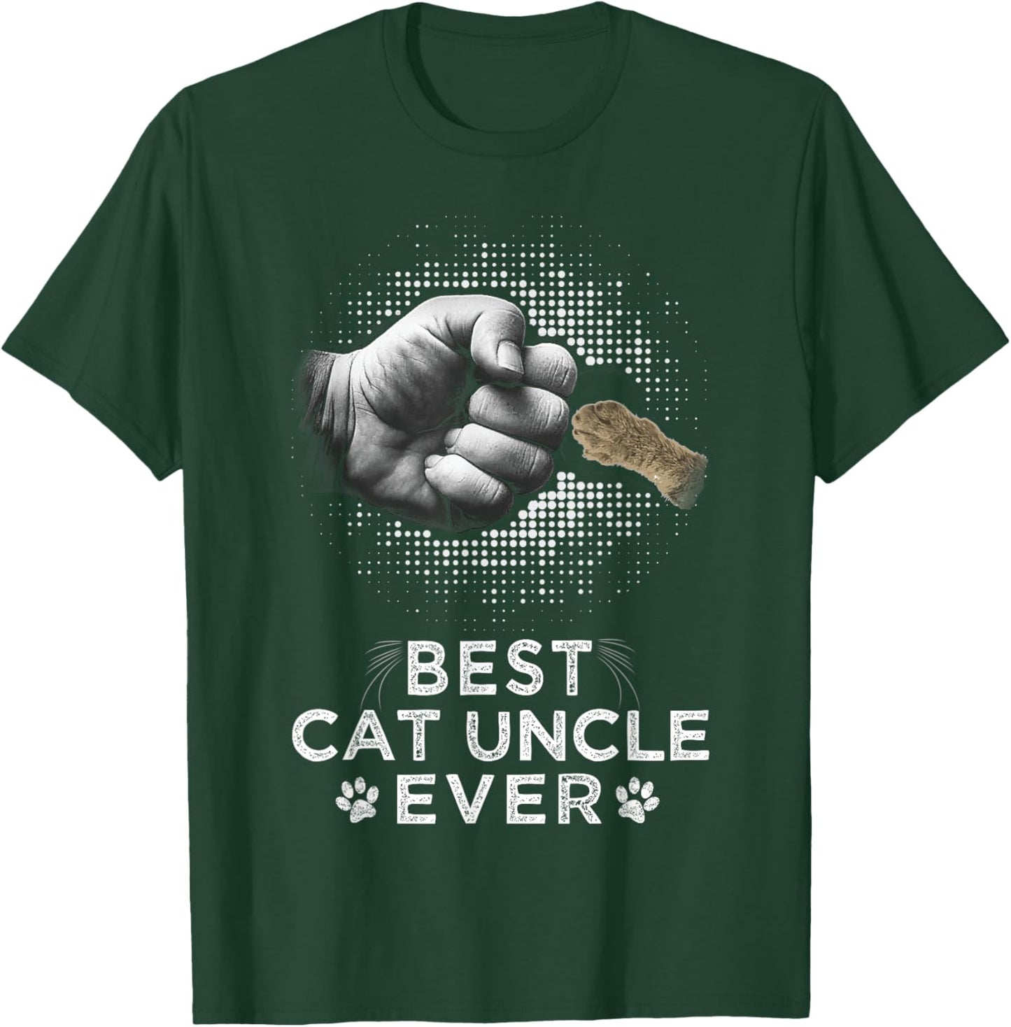 Best Cat Uncle Ever Uncle & Kitten Paw Fist Bump Cool Art T-Shirt - T-Shirt | Forest