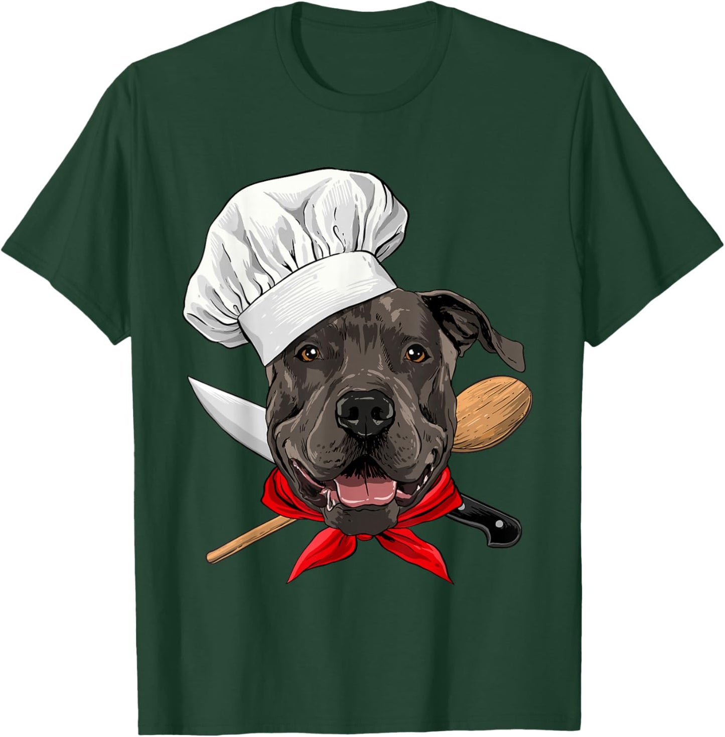 Pit Bull Chef Dog, Cooking Baking Lover T-Shirt - T-Shirt | Forest