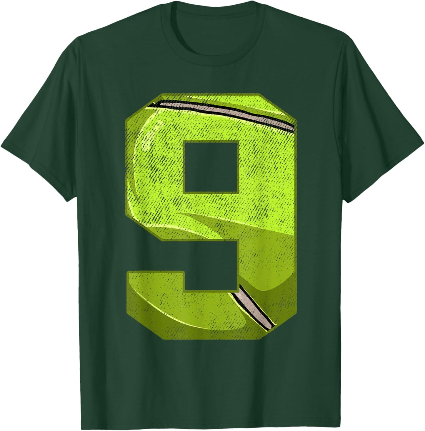 9th Birthday Party Nine 9 Year Old Tennis Bday Boy Girl T-Shirt - T-Shirt | Forest