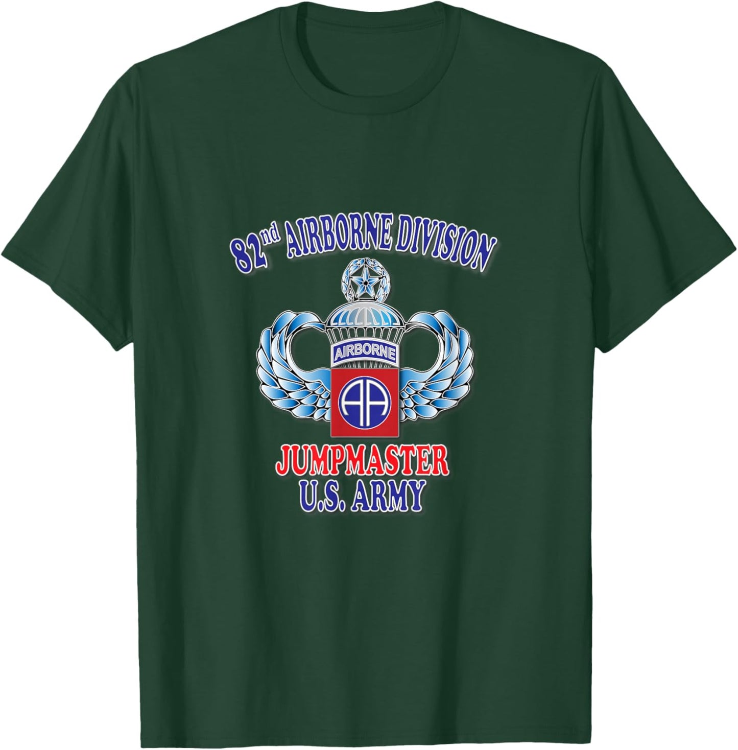 82nd Airborne Division Jumpmaster- Master (Front Design) T-Shirt - T-Shirt | Forest
