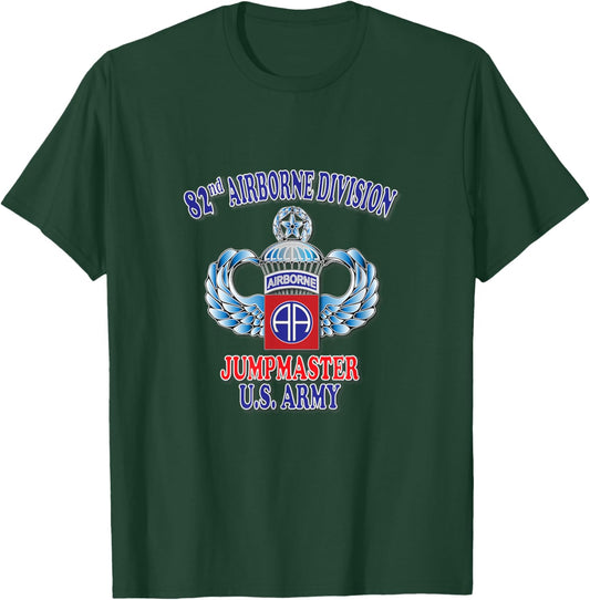 82nd Airborne Division Jumpmaster- Master (Front Design) T-Shirt - T-Shirt | Forest