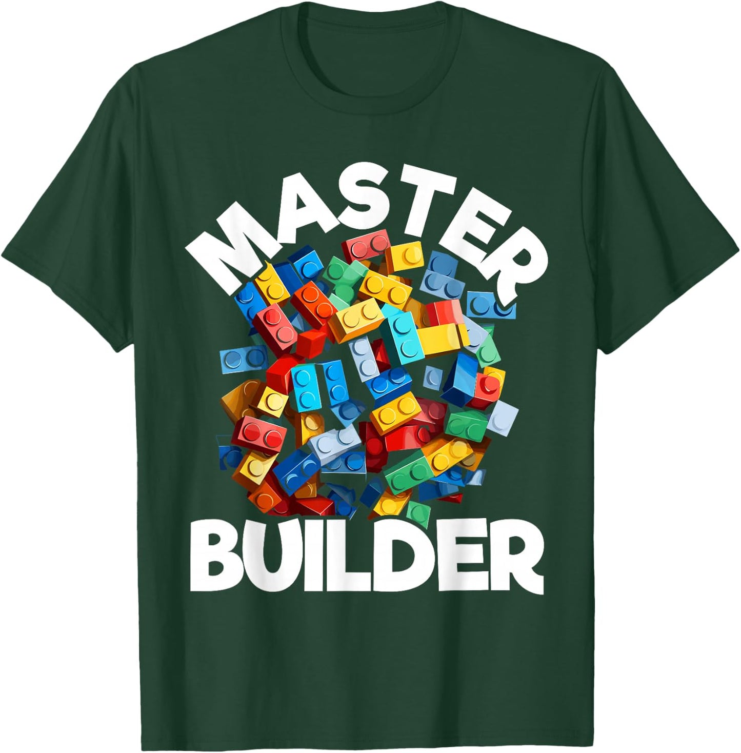 Master Builder Bricks Blocks Play Toys T-Shirt - T-Shirt | Forest