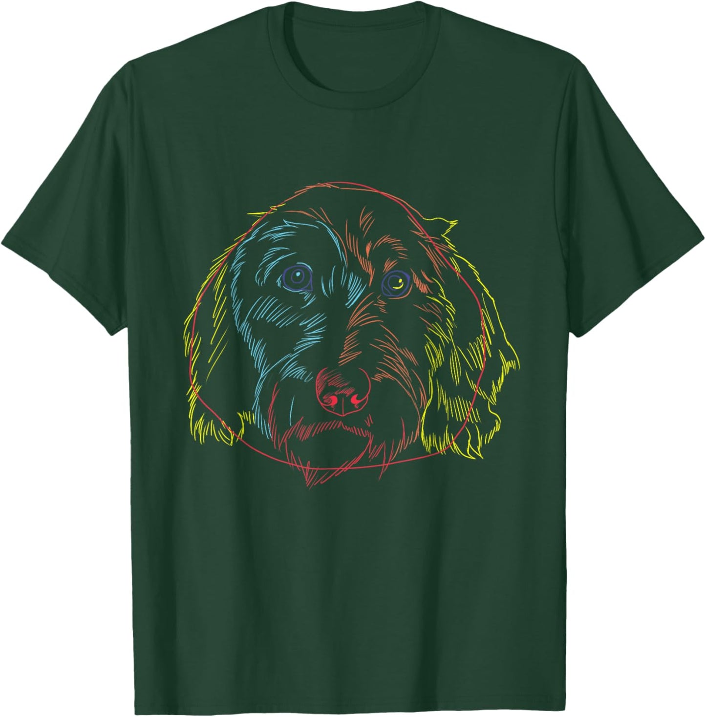 Colorful Dog Wirehaired Dachshund T-Shirt - T-Shirt | Forest