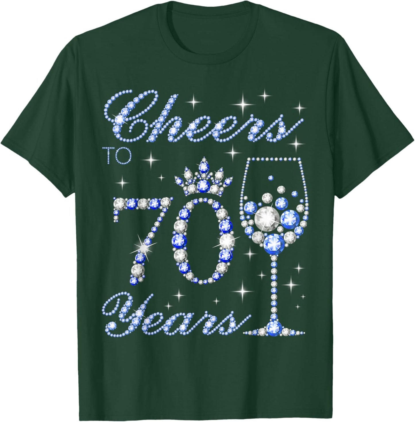 Cheers to 70 Years Old 70th Birthday Blue Style Women T-Shirt - T-Shirt | Forest