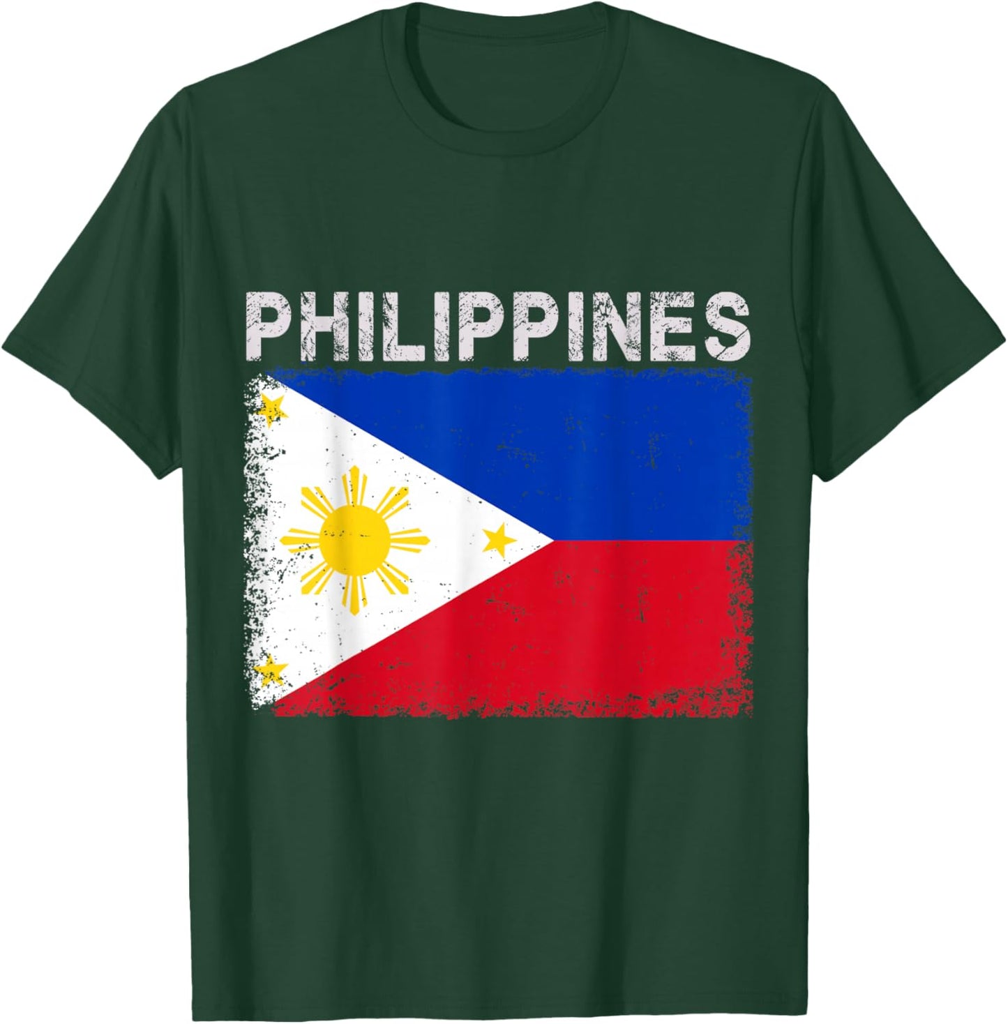 Vintage Philippines Flag Filipino Pride Sports Jersey T-Shirt - T-Shirt | Forest