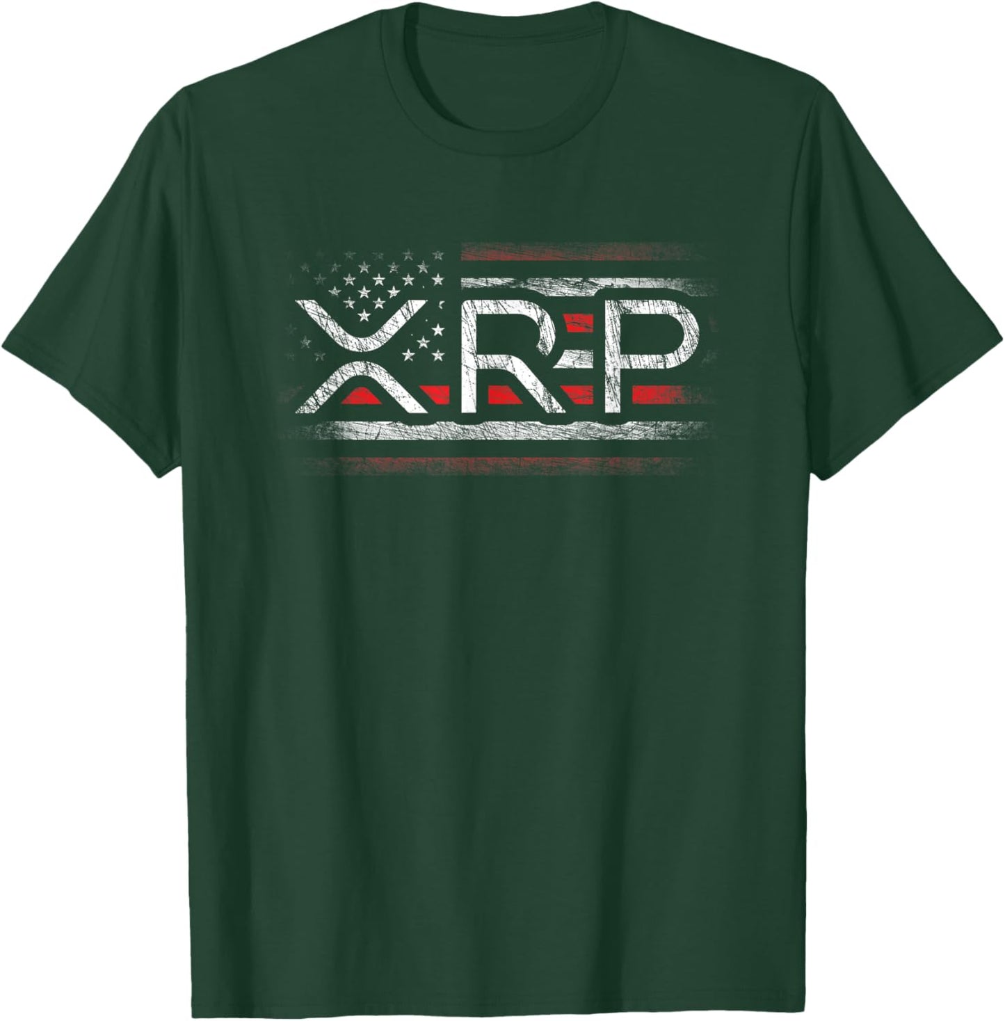 Crypto Currency - XRP Cryptocurrency - American Flag - XRP T-Shirt - T-Shirt | Forest