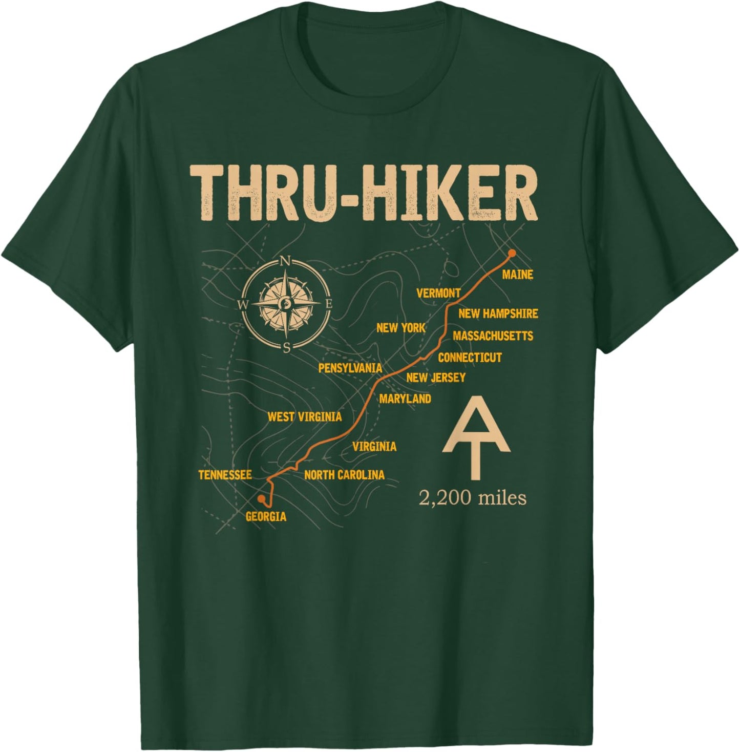 Thruh Hiker, Appalachian Trail Hiking T-Shirt - T-Shirt | Forest