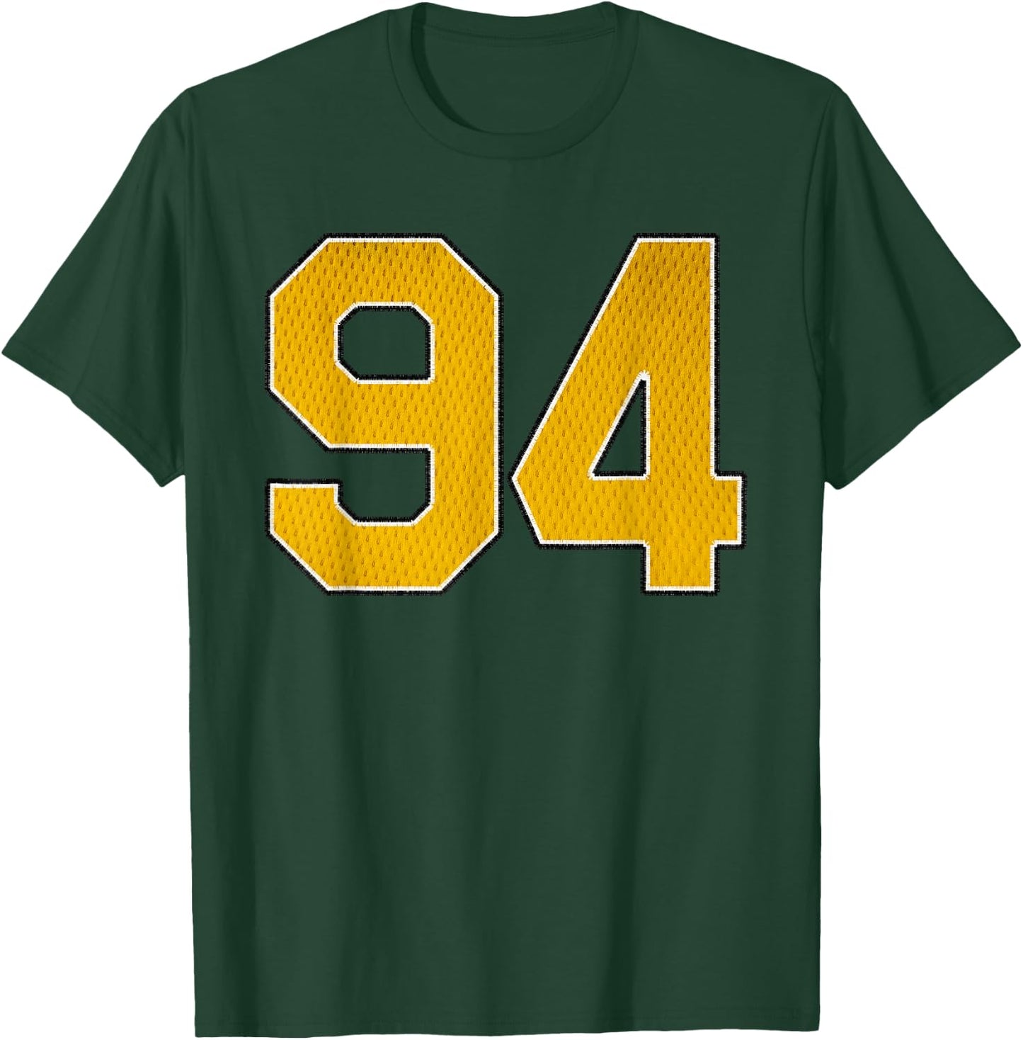 Gold Number 94 Athlete Sports Jersey Supporter Fanwear T-Shirt - T-Shirt | Forest