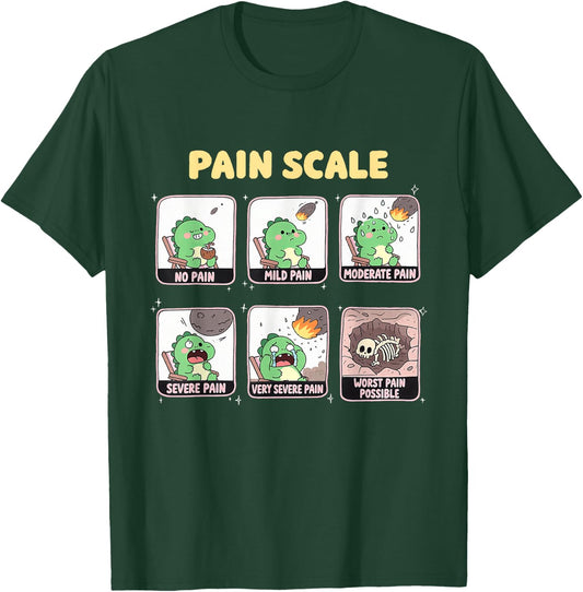 Pain Scale Trauma Nurse Dinosaur Funny Nursing School Women T-Shirt - T-Shirt | Forest