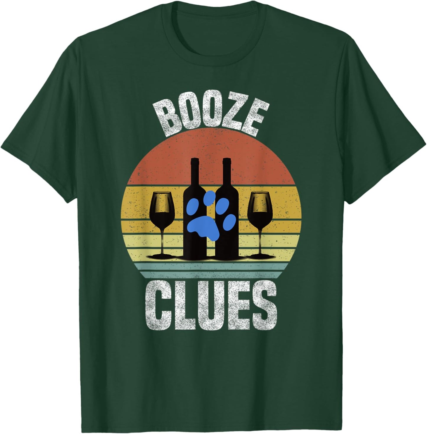 Booze Clues Funny Drinking Vintage Adult Humor T-Shirt - T-Shirt | Forest