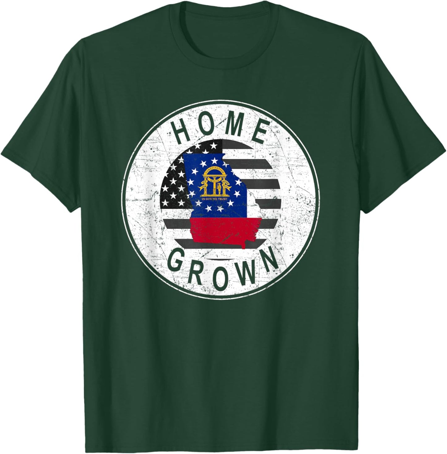 Proud America State Flag US Home Grown Georgia T-Shirt - T-Shirt | Forest