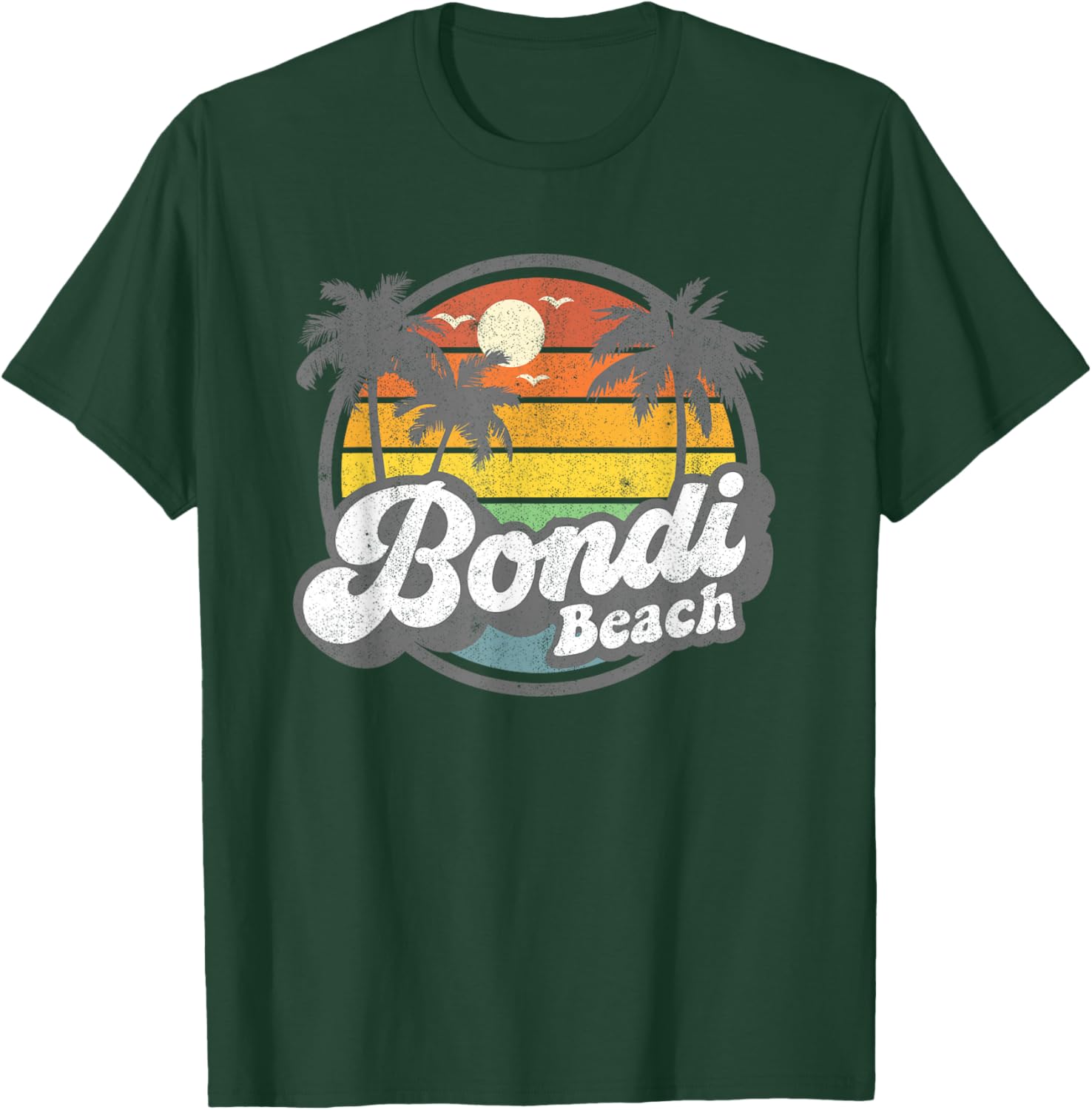 Bondi Beach Australia Retro 70s Vintage Beach Summer Gift T-Shirt - T-Shirt | Forest