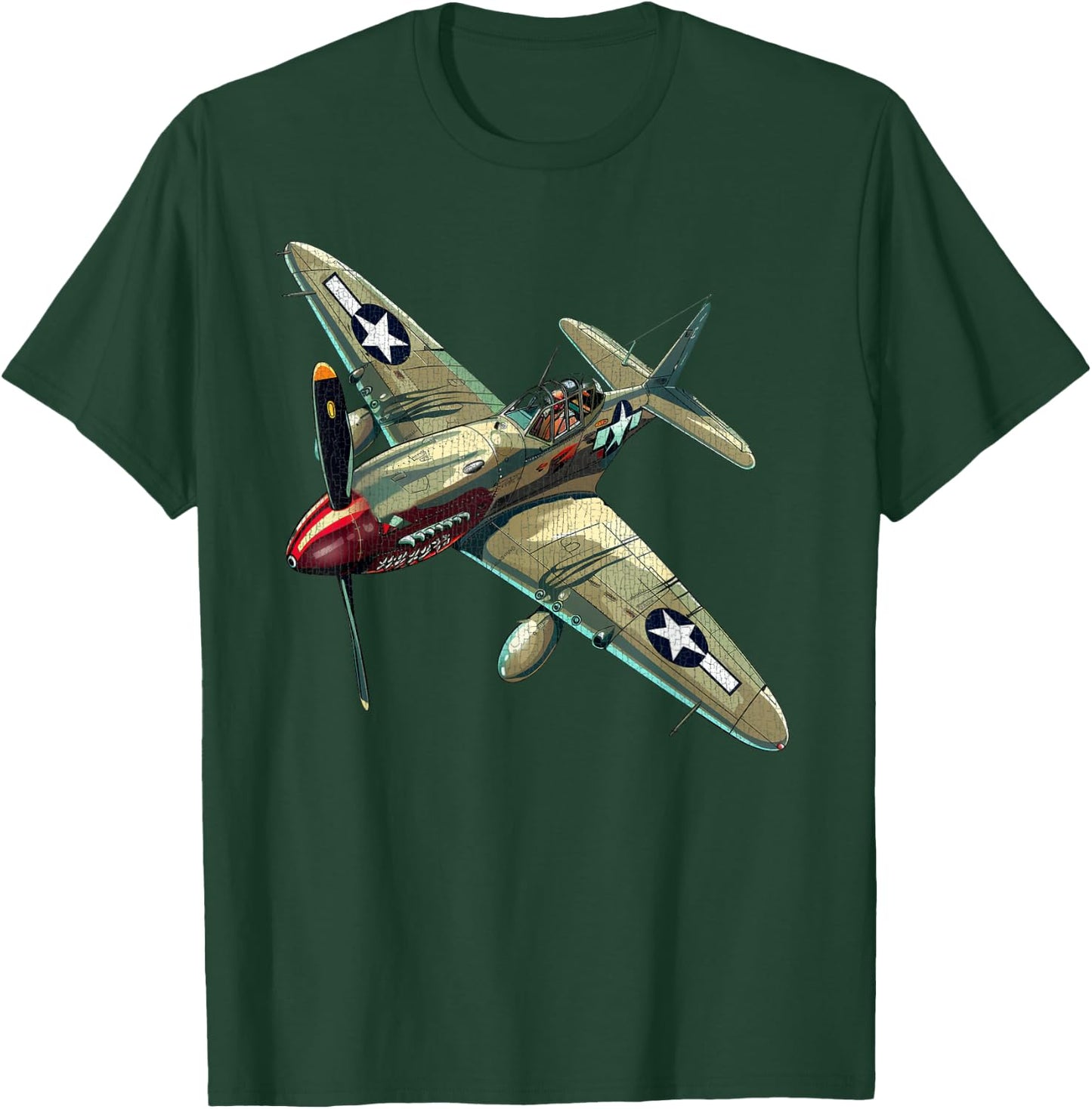 Military F&L Design Co. WW2 Warbirds P40 Warhawk Plane Aircraft Aviation Hobbyist , Small, Black T-Shirt - T-Shirt | Forest