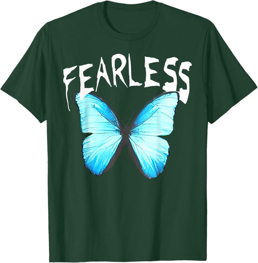 Humor Fearless Butterfly Cute Colorful Blue Butterfly T-Shirt - T-Shirt | Forest