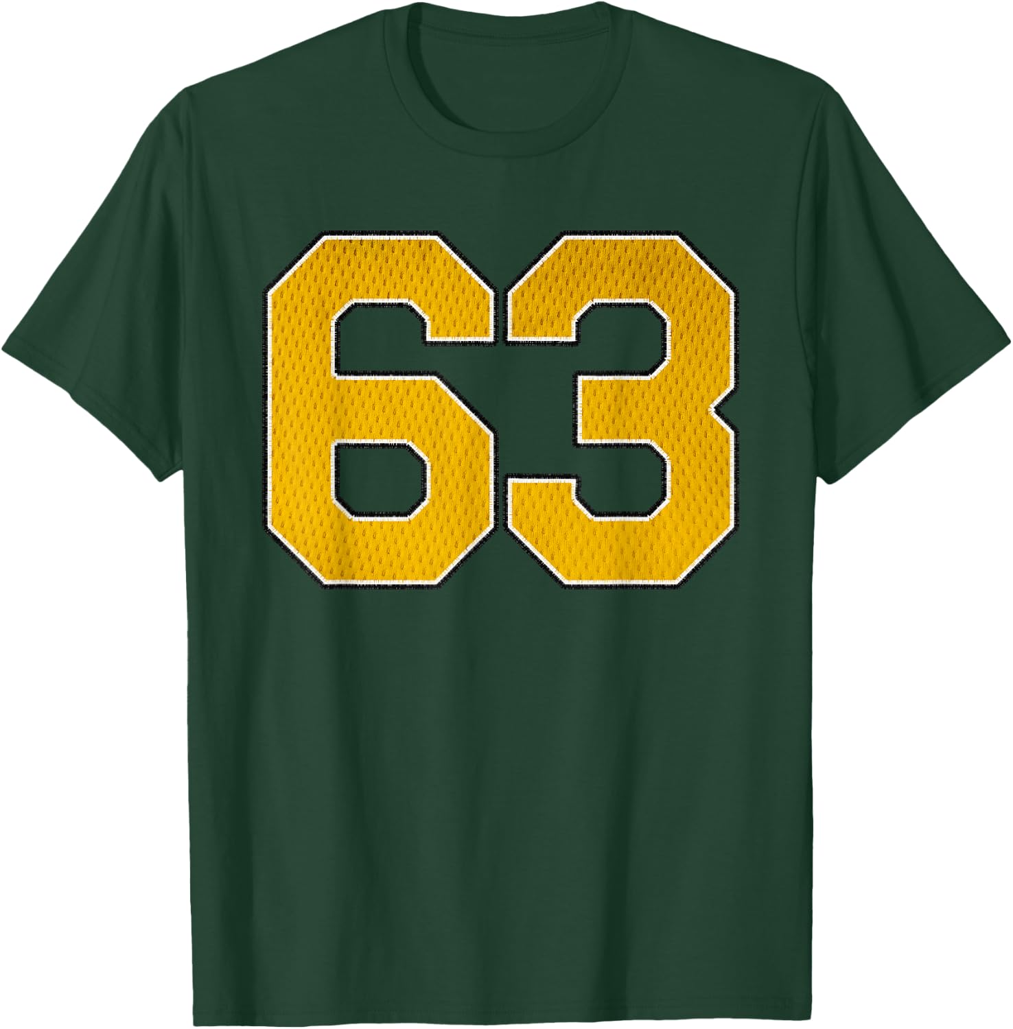 Gold Number 63 Athlete Sports Jersey Supporter Fanwear T-Shirt - T-Shirt | Forest