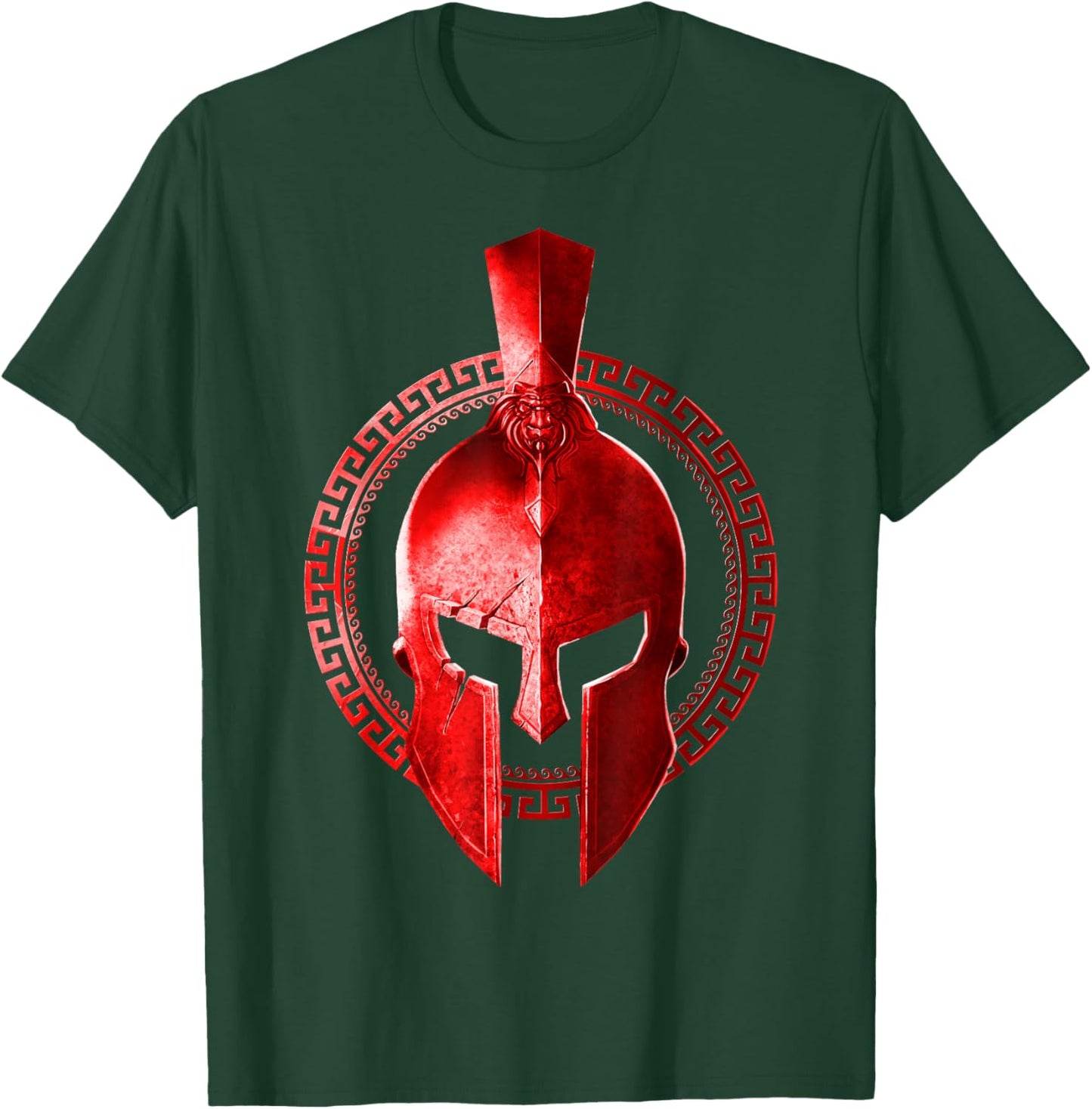 Spartan Helmet Gladiator Workout Gym Warrior Sparta Red Gift T-Shirt - T-Shirt | Forest