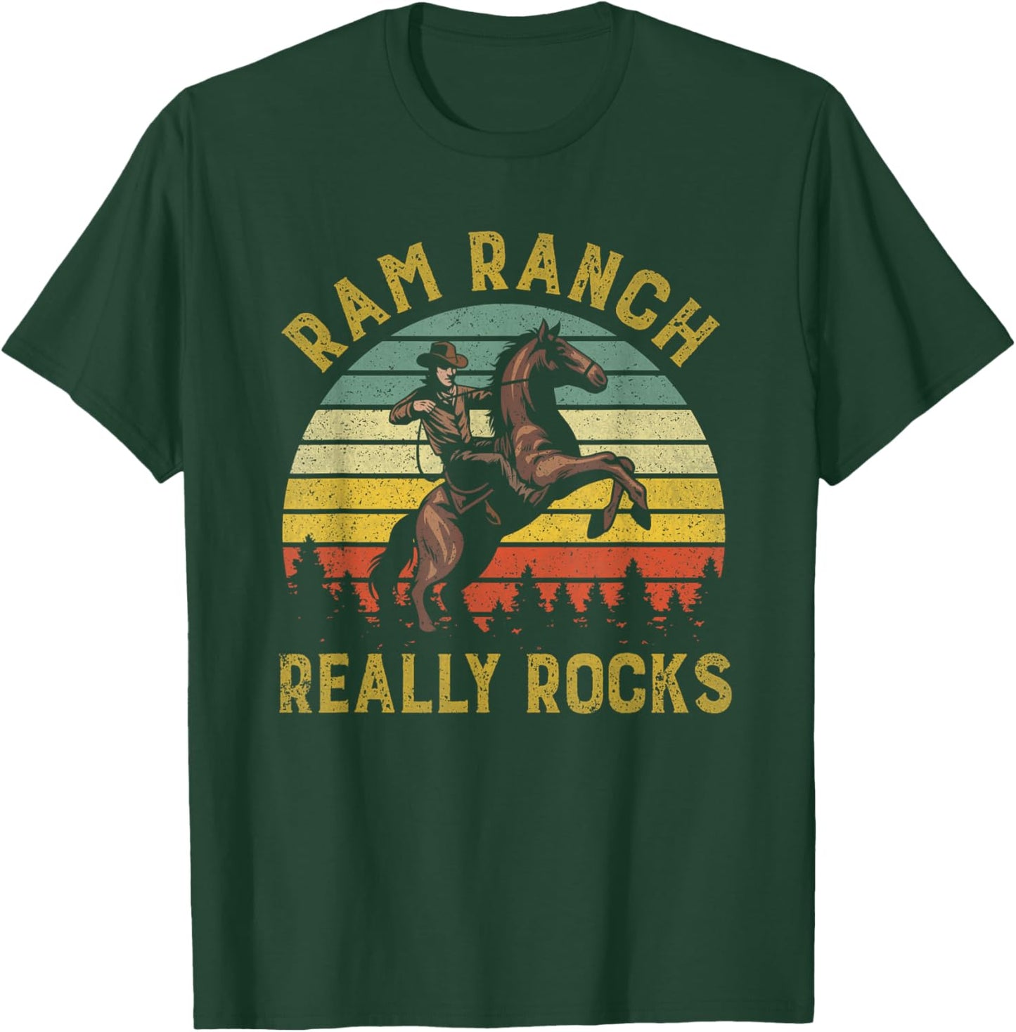Ram Ranch Really Rocks Vintage Western Cowboy Country Lover T-Shirt - T-Shirt | Forest