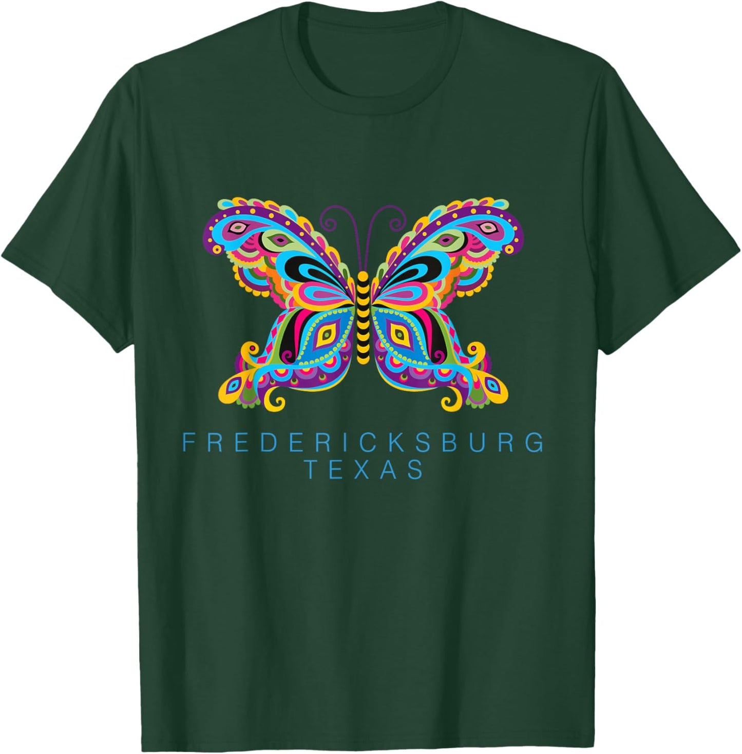 Fredericksburg Texas Souvenir Butterfly Graphic T-Shirt - T-Shirt | Forest