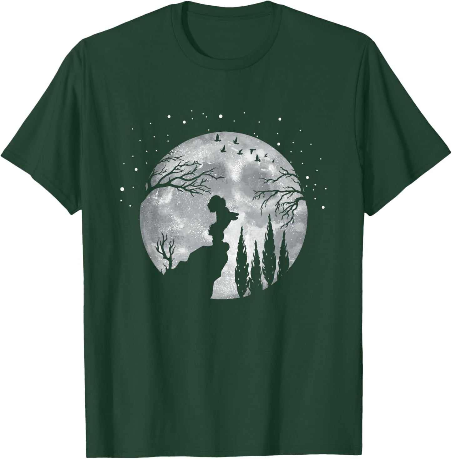 Bichon Frise Pet Dog Full Moon At Night - Bichon Frise Dogs Men Women Girls Kids T-Shirt - T-Shirt | Forest