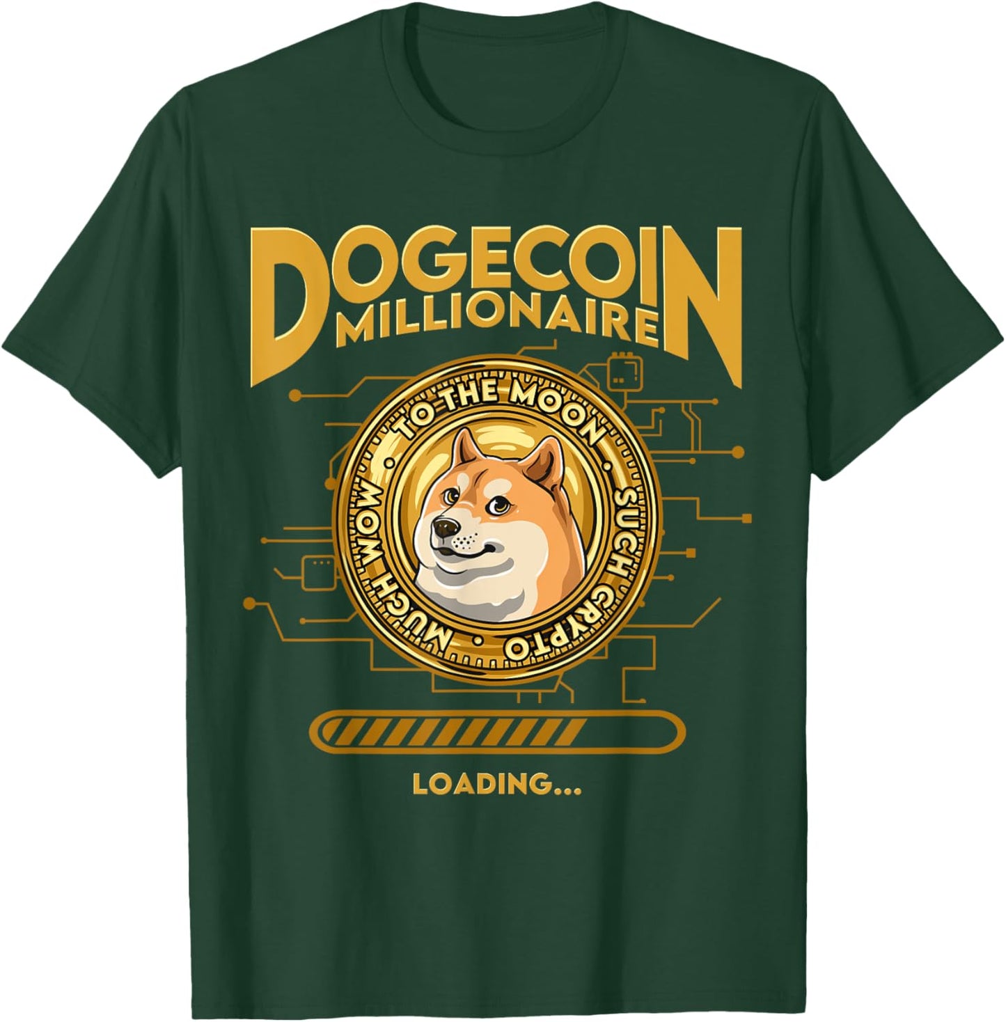 DOGE Dogecoin Crypto Coin Token Outfits Dogecoin Millionaire Funny DOGE Crypto - Black, Medium T-Shirt - T-Shirt | Forest