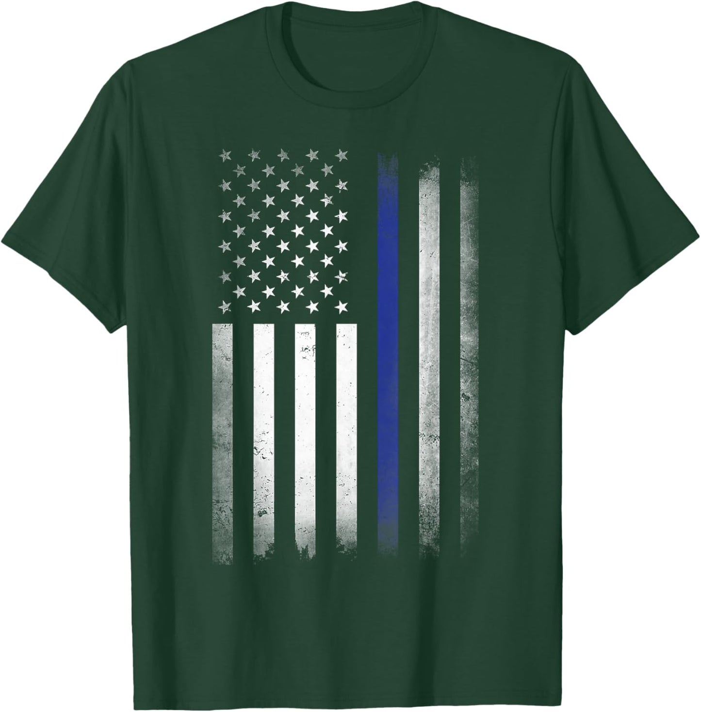 US Police USA American Flag Back the Blue Lives Matter T-Shirt - T-Shirt | Forest