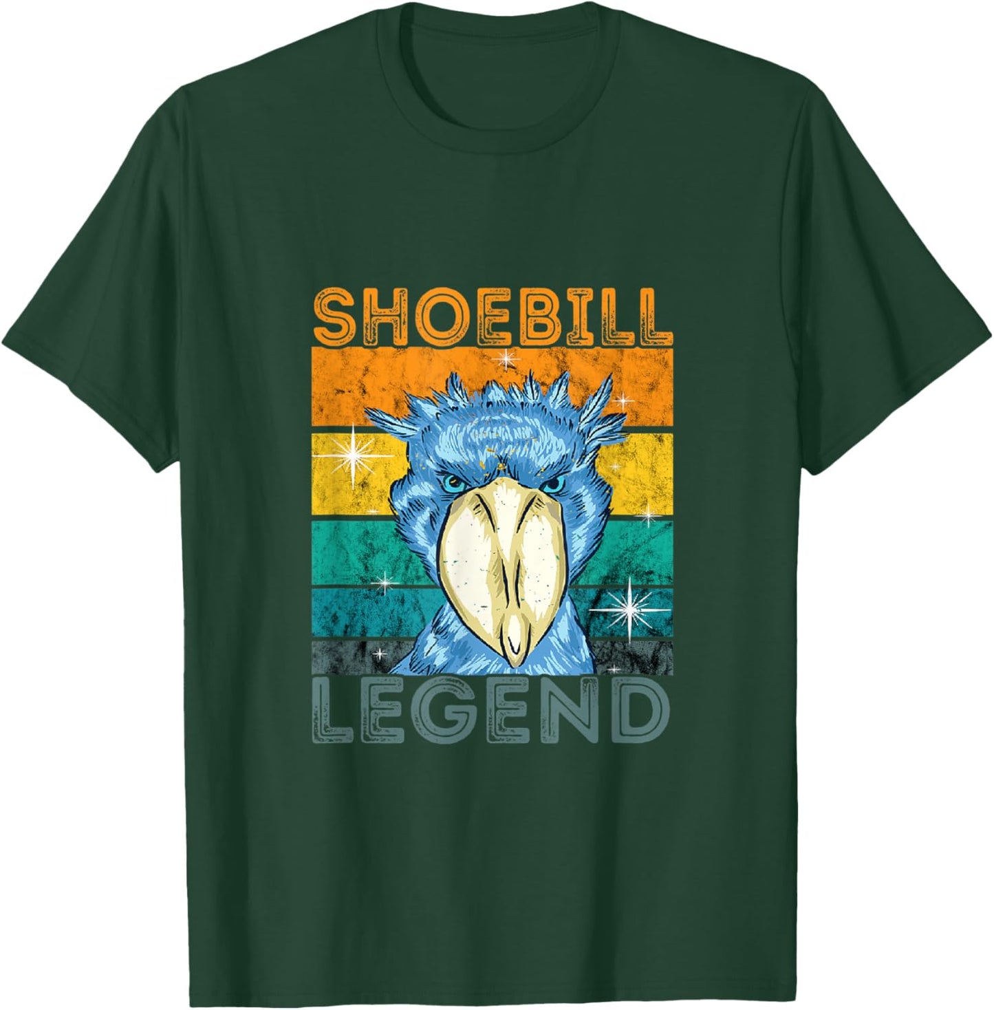 Shoebill Bird Shebill Legend Vintage Retro African Bird T-Shirt - T-Shirt | Forest