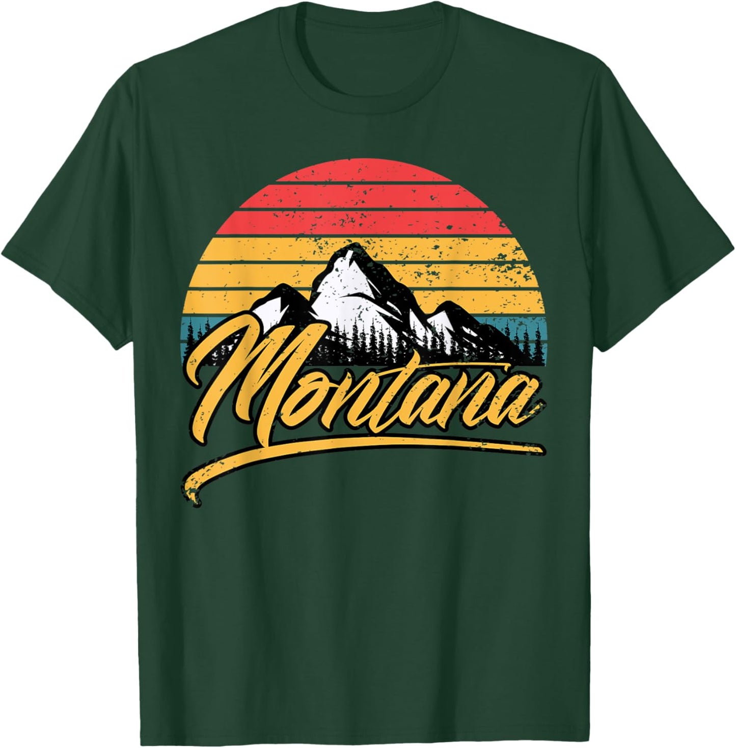 Vintage Mountain Shirt Retro Montana US Mountains State T-Shirt - T-Shirt | Forest