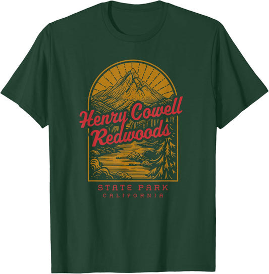 Henry Cowell Redwoods State Park River Retro Vintage Tourist T-Shirt - T-Shirt | Forest