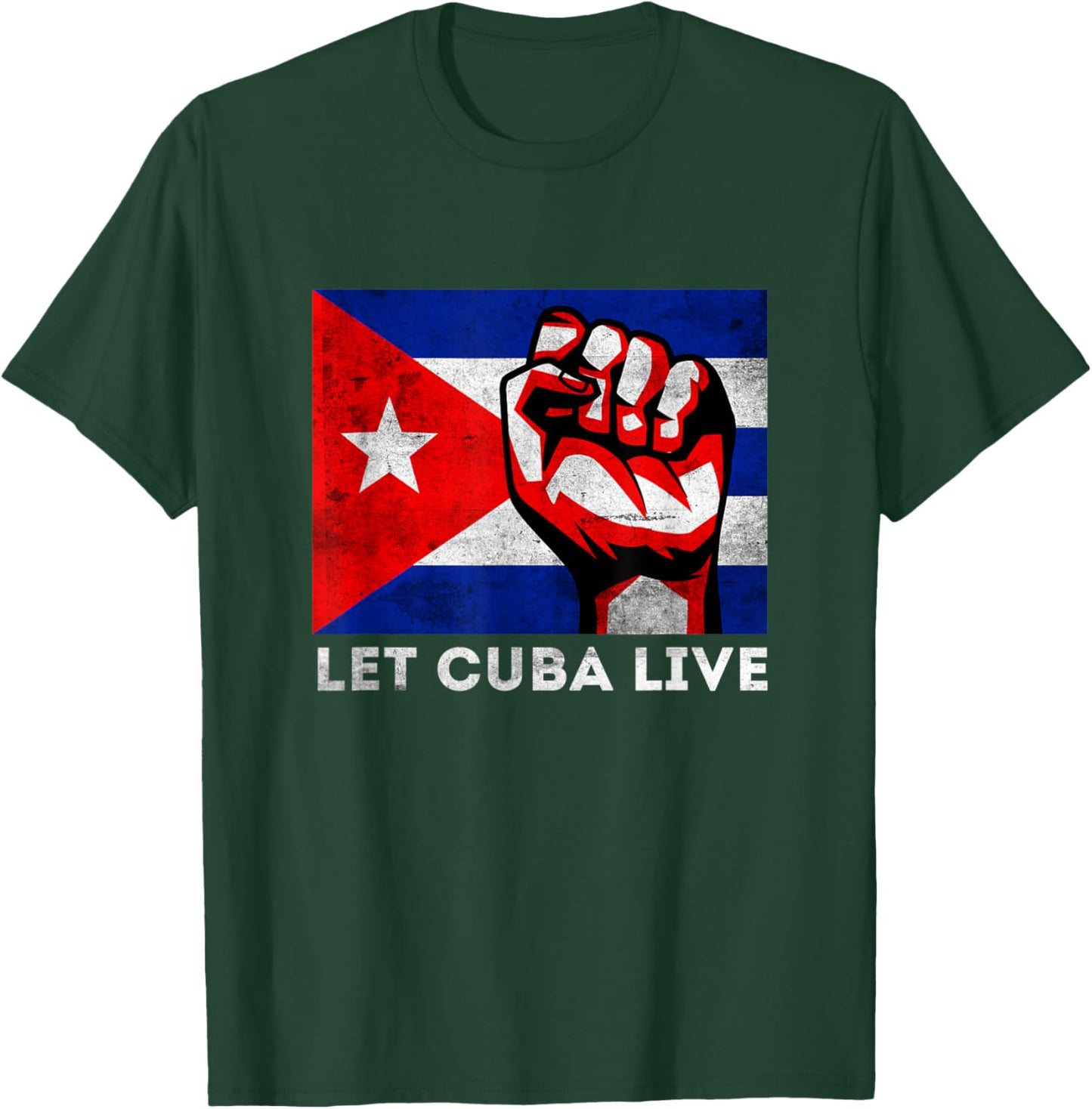 Let Cuba Live Patria Y Vida Free Sos Cuba Flag T-Shirt - T-Shirt | Forest
