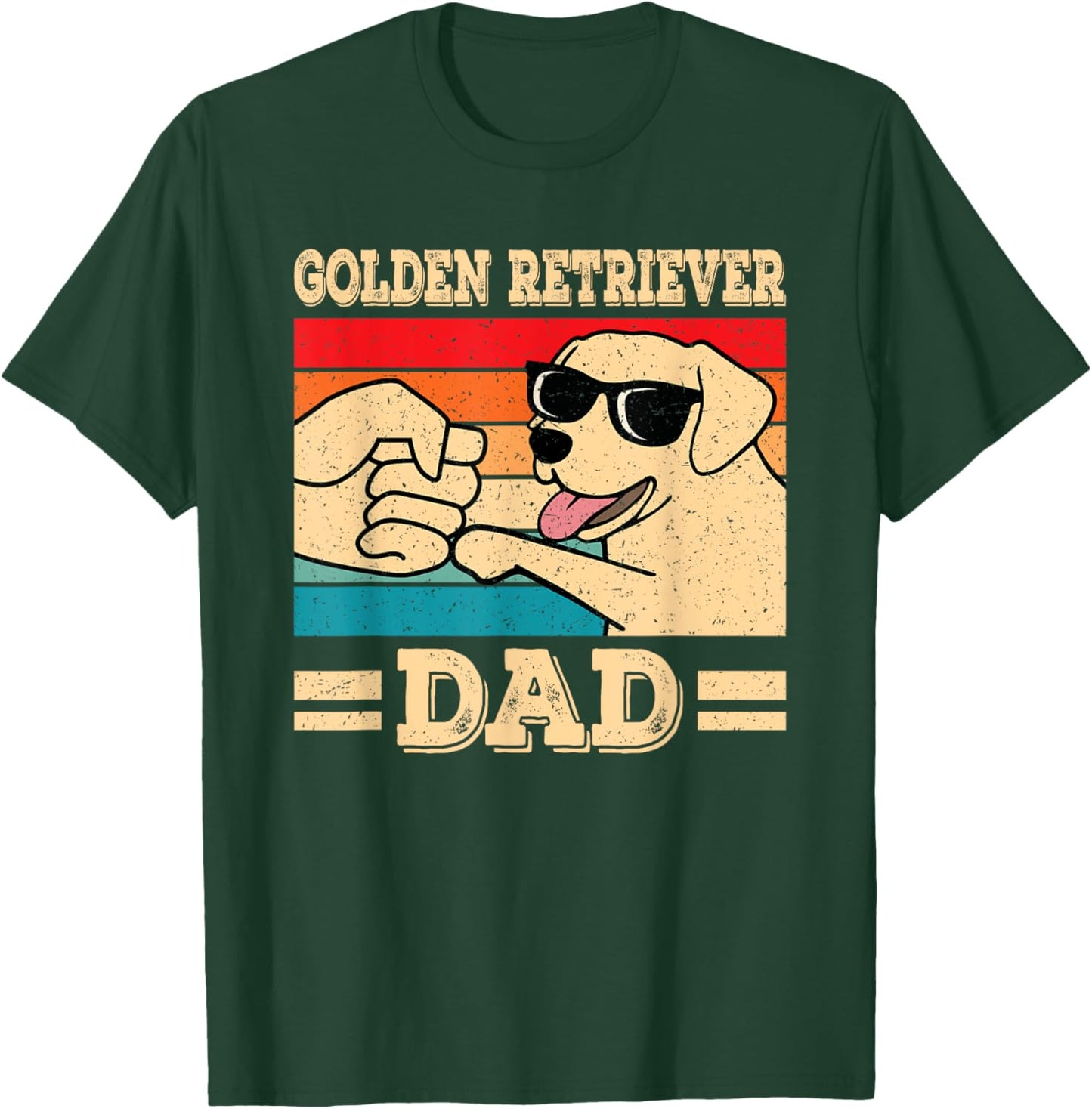 Funny Golden Retriever Dad Dog Retro Men T-Shirt - T-Shirt | Forest