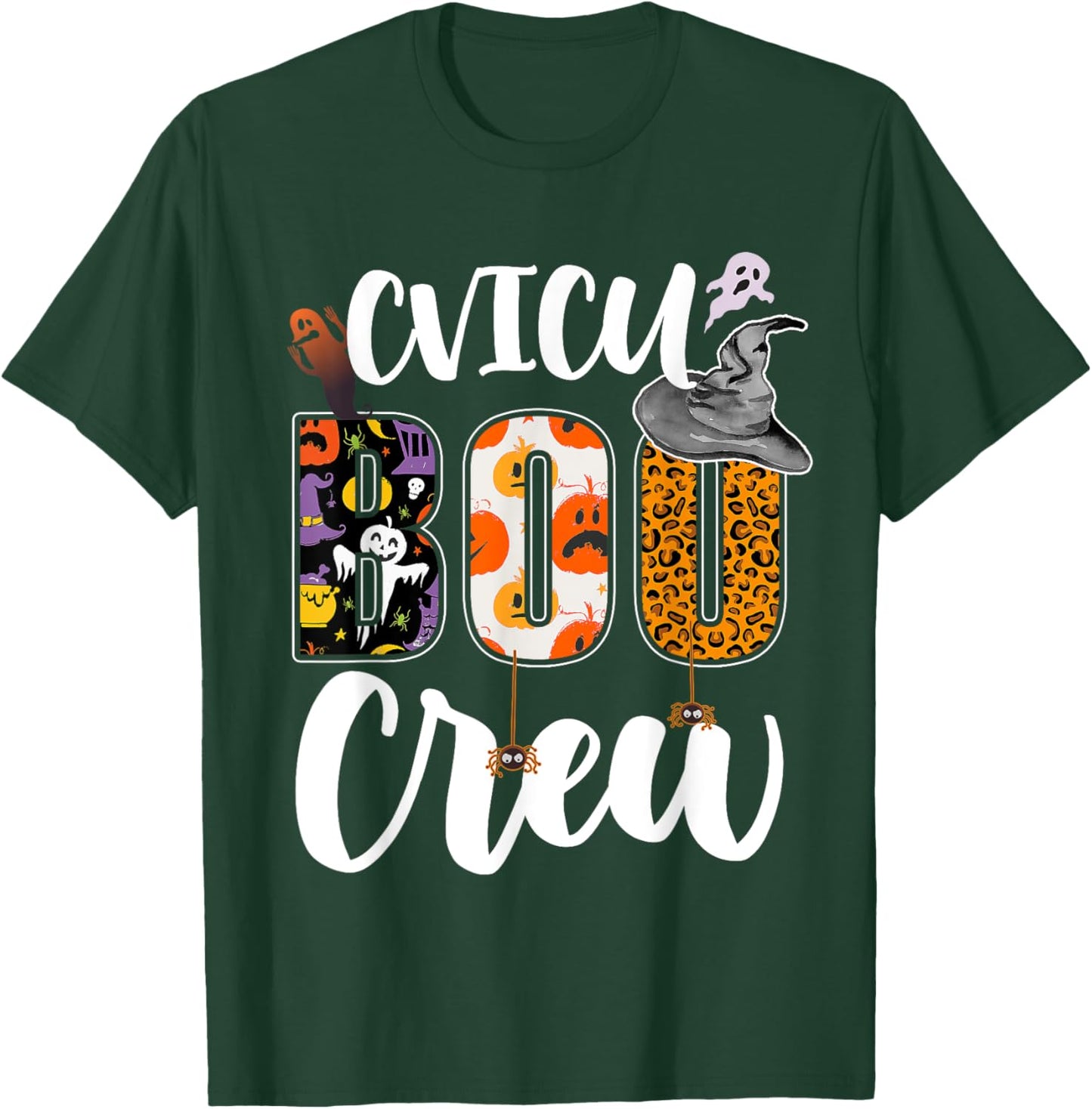 CVICU Boo Crew Ghost Funny Halloween CVICU Nurse RN Matching T-Shirt - T-Shirt | Forest