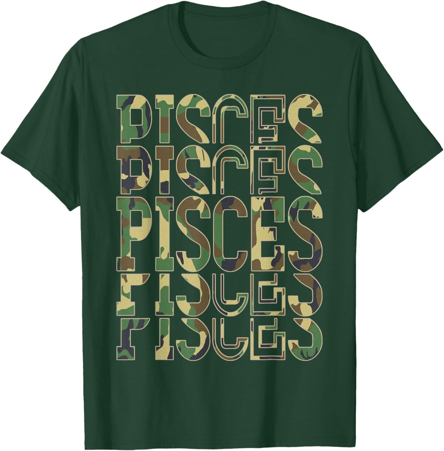 February Man March King Pisces Zodiac Camouflage Birthday T-Shirt - T-Shirt | Forest