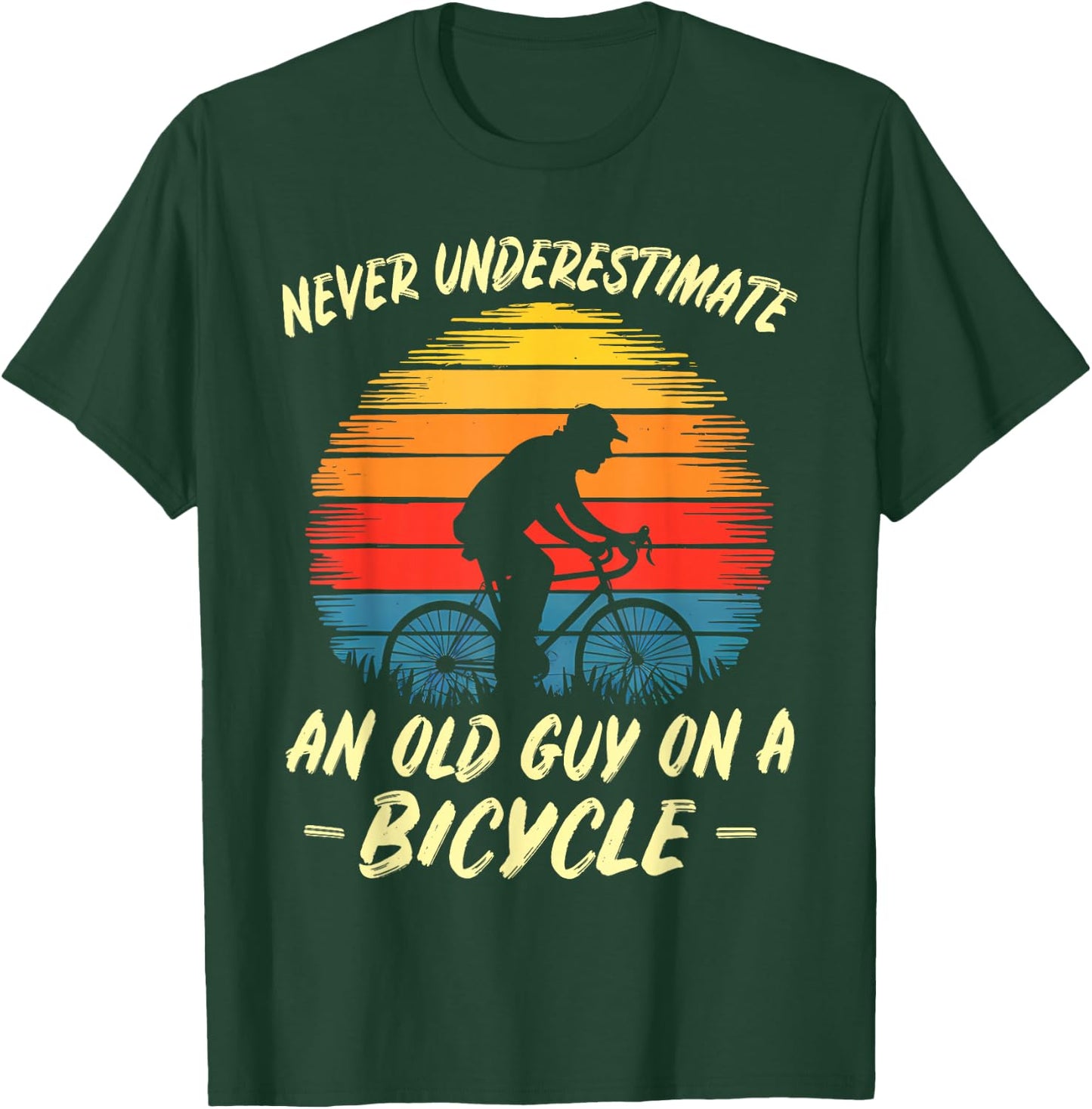 Funny Bicycle Fathersday Grandpa Outdoor Cyclist Gift T-Shirt - T-Shirt | Forest