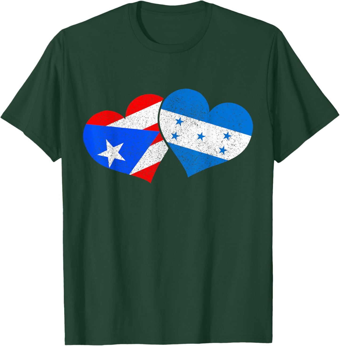 Puerto Rico & Honduras Heritage Puerto Rican Flag T-Shirt - T-Shirt | Forest