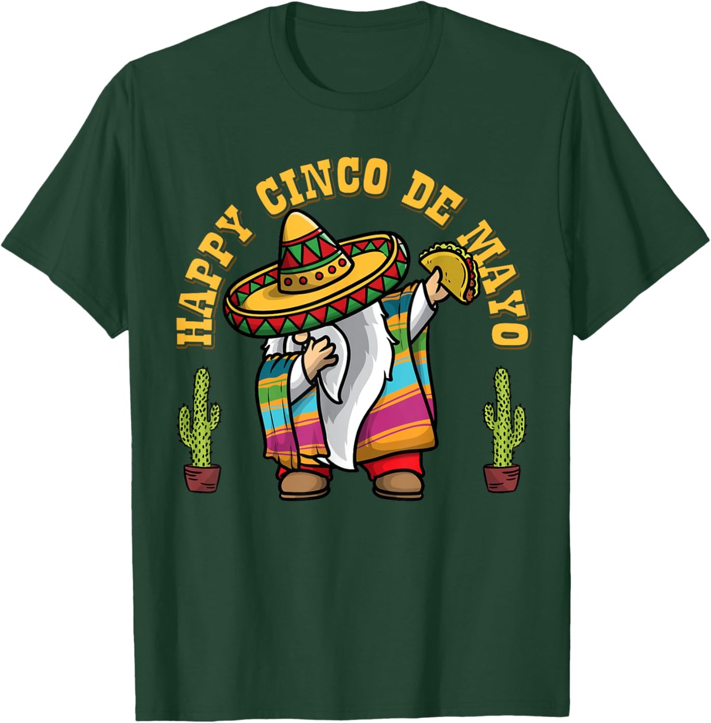 Cinco De Mayo Gnomes Taco Mexican Gnome Kids Men Women T-Shirt - T-Shirt | Forest