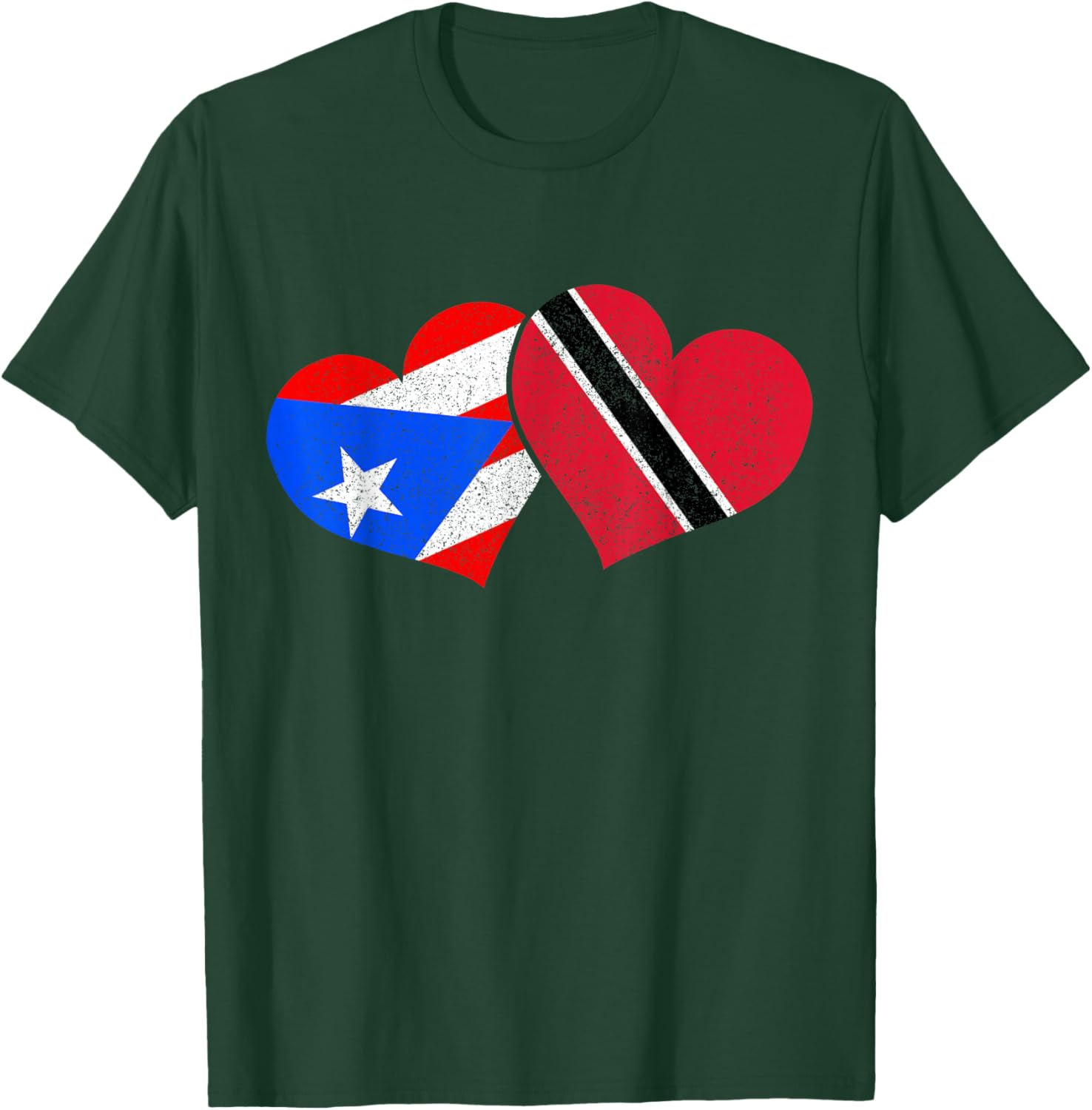 Trinidad & Tobago Puerto Rico Heritage Trinidadian Flag T-Shirt - T-Shirt | Forest