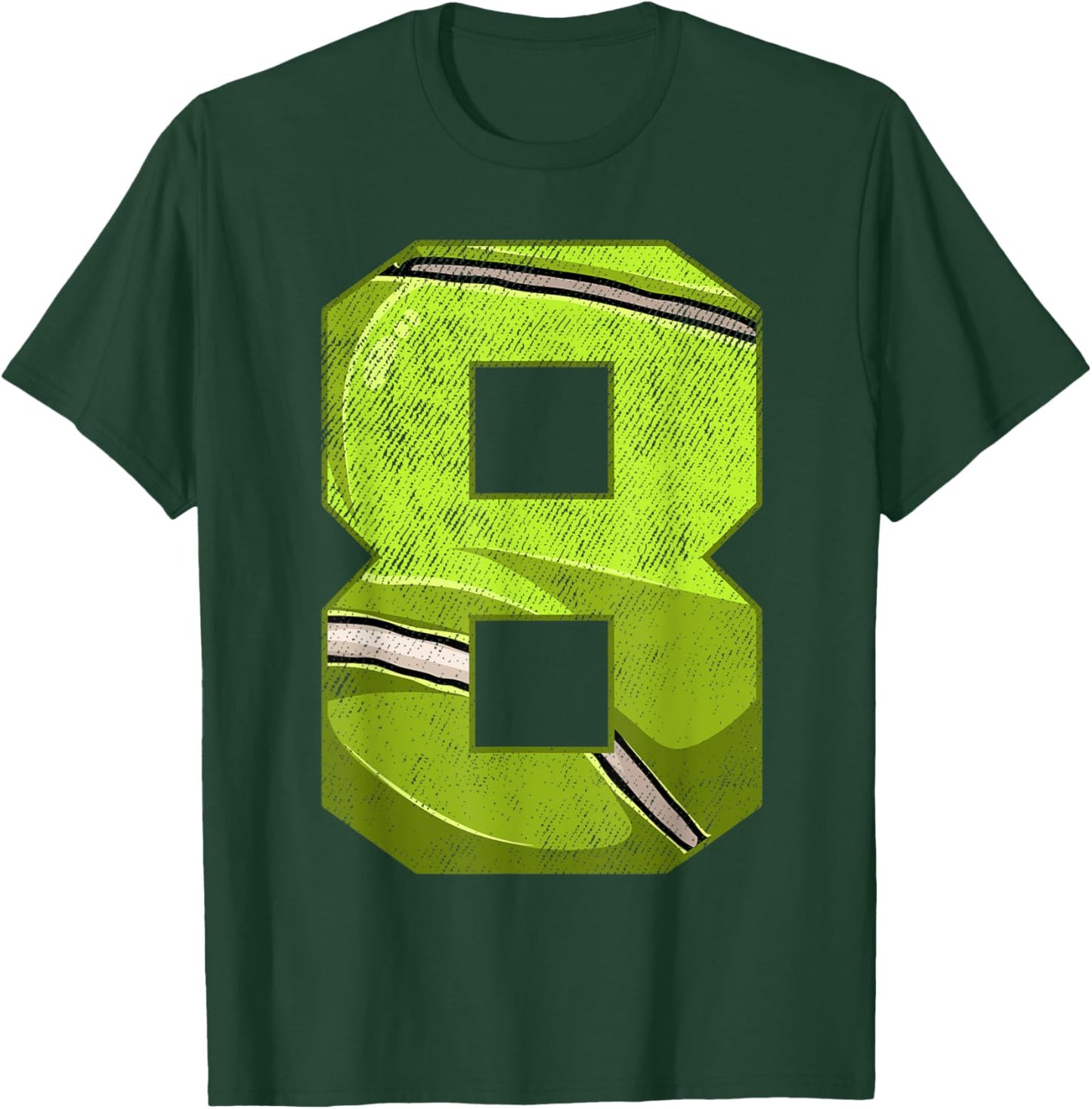 8th Birthday Party Eight 8 Year Old Tennis Bday Boy Girl T-Shirt - T-Shirt | Forest