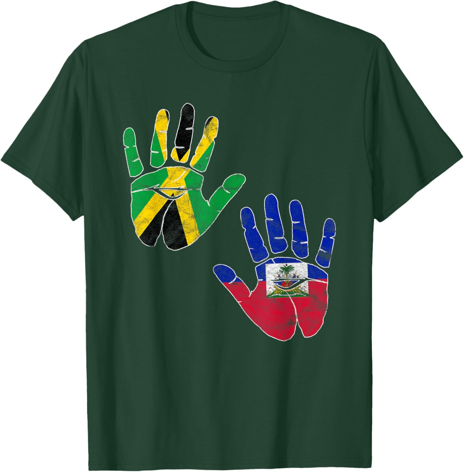 Haiti Haitian America Jamaica Caribbean Combo Mixed Kids T-Shirt - T-Shirt | Forest