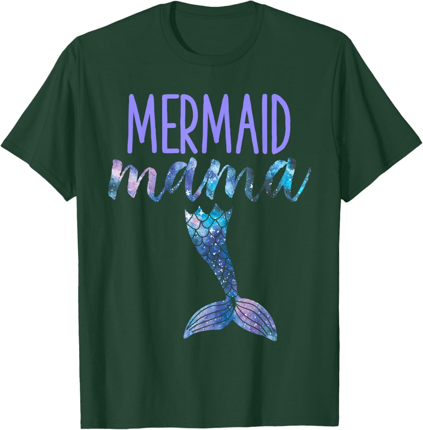 Mermaid Mama Cute Funny Matching Mermaid Birthday Party Small T-Shirt - T-Shirt | Forest