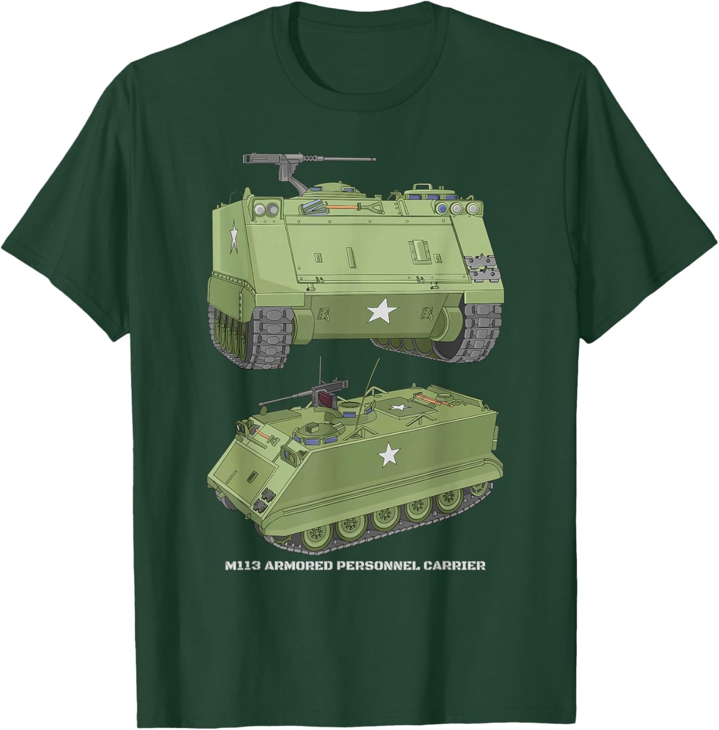 M113 Armored Personnel Carrier APC Diagram T-Shirt - T-Shirt | Forest