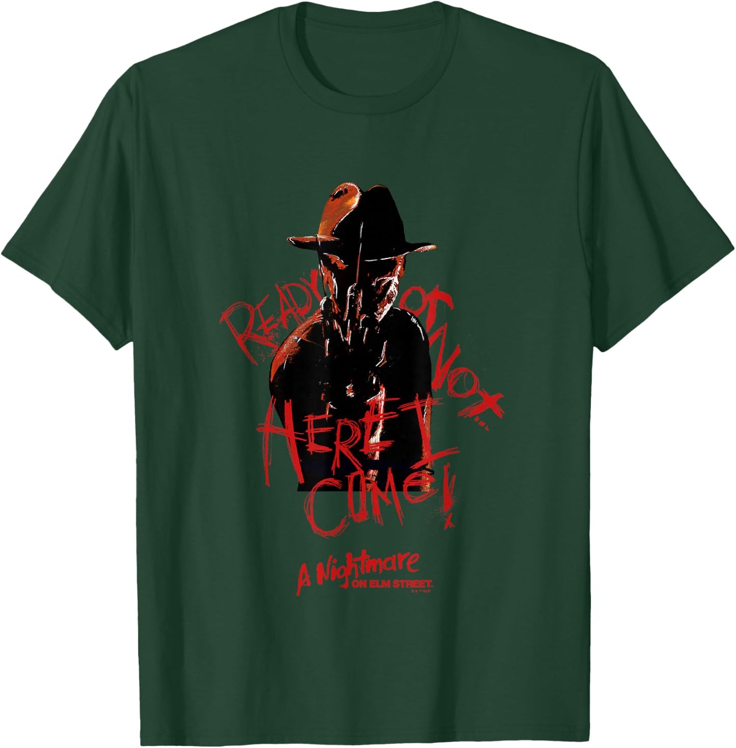 A Nightmare On Elm Street Halloween Ready Or Not Freddy Logo T-Shirt - T-Shirt | Forest