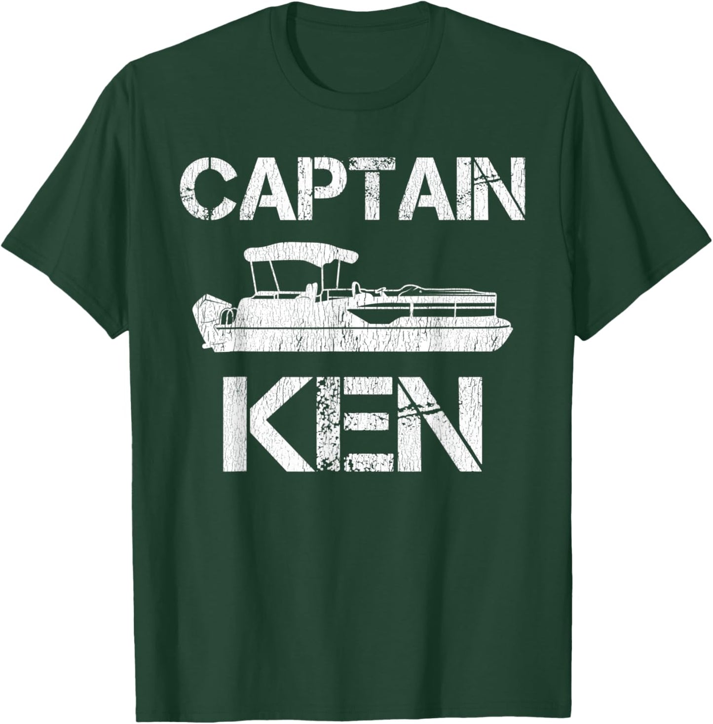 Captain Ken Pontoon Captain Funny Personalized Name Boat T-Shirt - T-Shirt | Forest