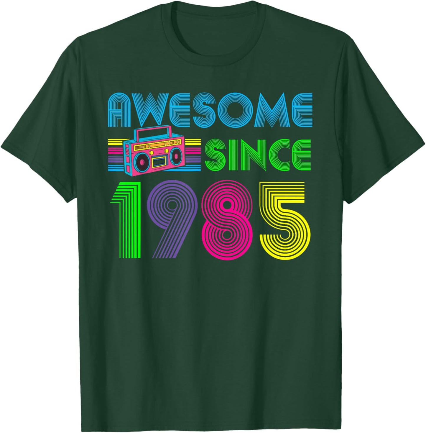 Retro Vintage 80s Awesome Since 1985 36th Birthday T-Shirt - T-Shirt | Forest