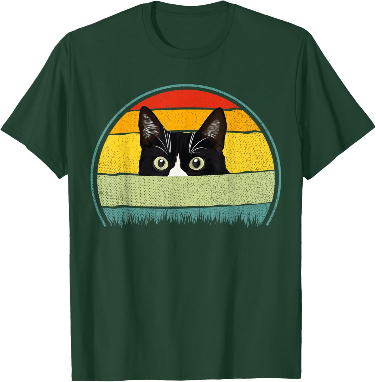 Tuxedo cat vintage retro cats loves T-Shirt - T-Shirt | Forest