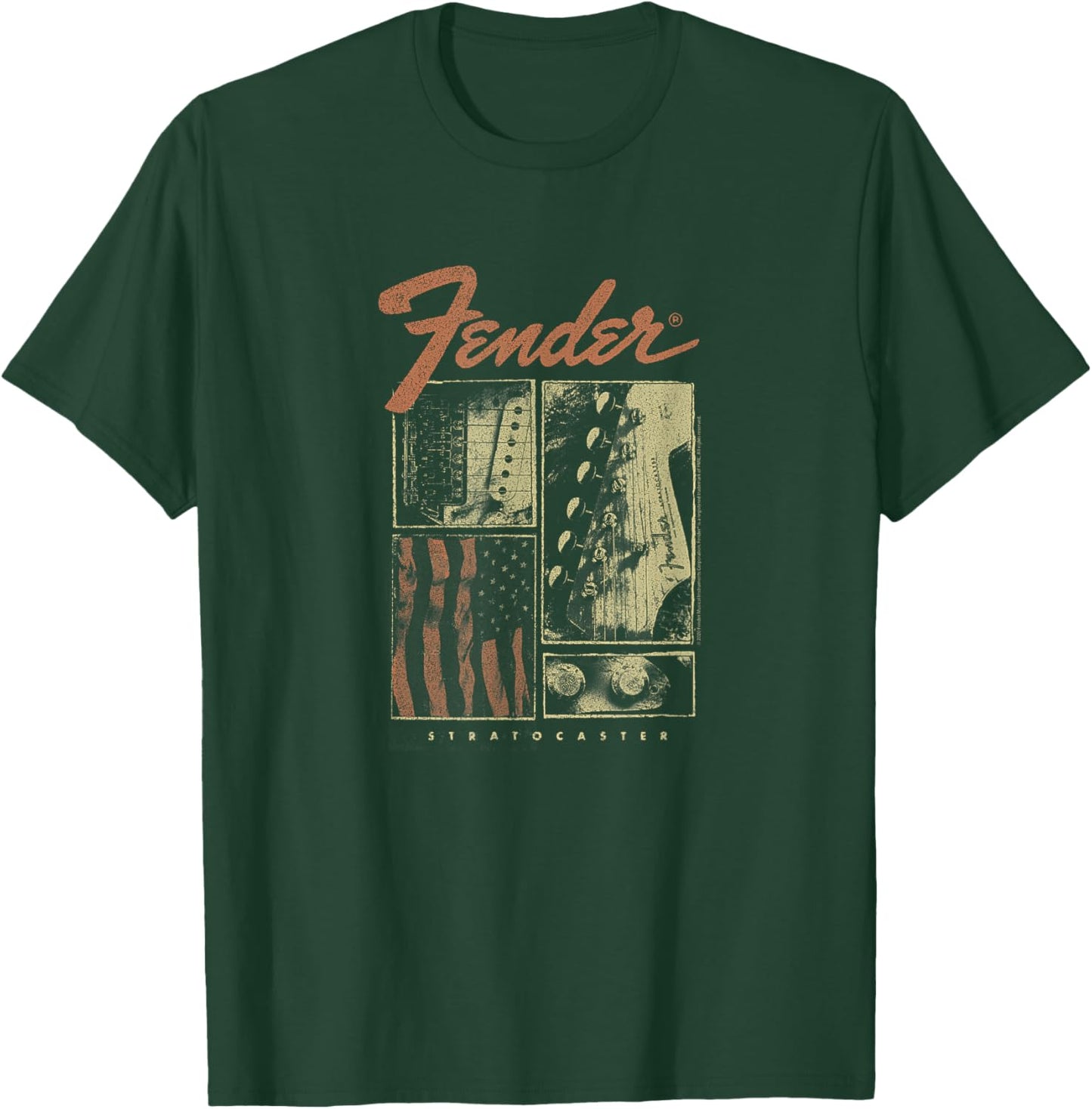 Fender Strat Flag T-Shirt - T-Shirt | Forest