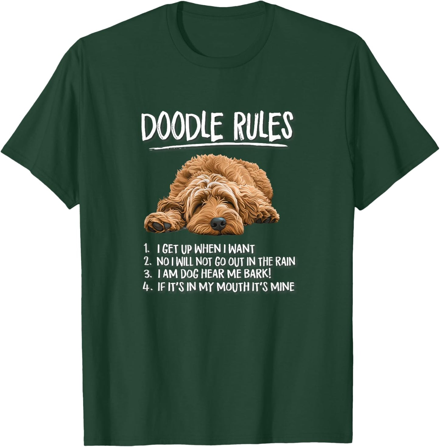 Funny Rules Nap Goldendoodle Doodle Dog Lover T-Shirt - T-Shirt | Forest