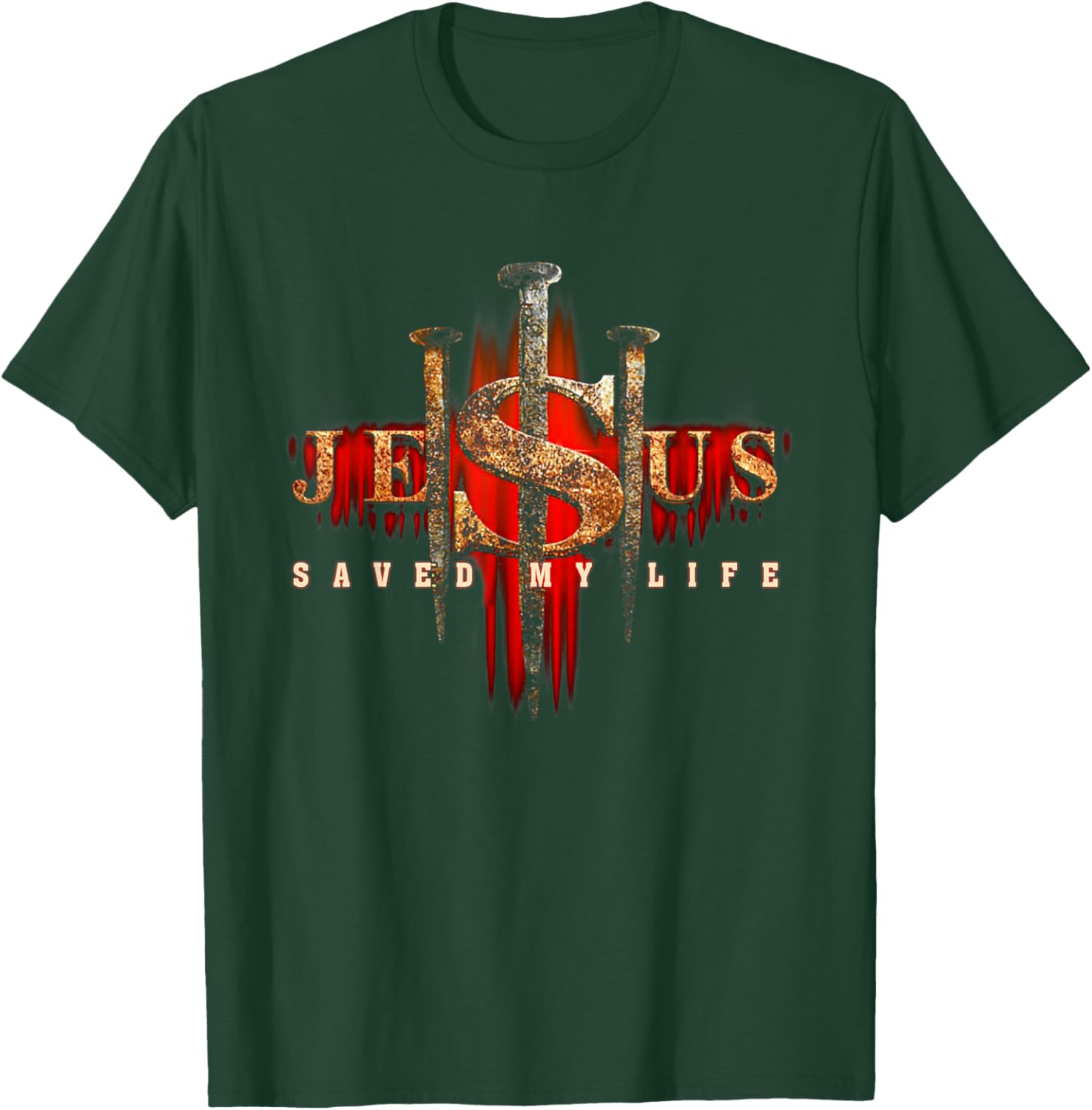 Christian Jesus Saved My Life Women Men T-Shirt - T-Shirt | Forest